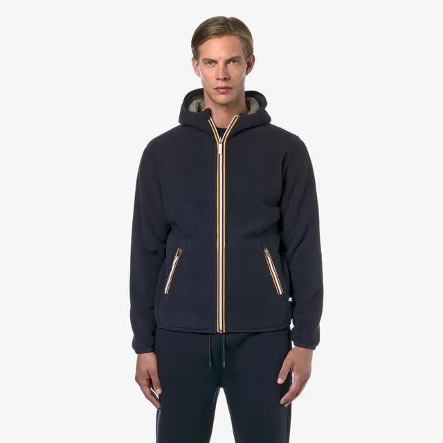 k-way-jack-sherpa-polar-double-veste-polaire-homme-blue-depth-beige-taupe image 1