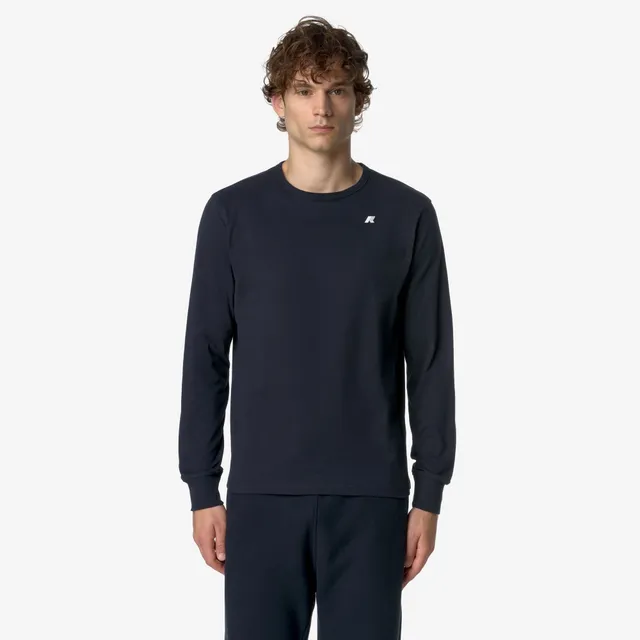 k-way-elmer-js-peach-t-shirt-manches-longues-homme-blue-depth image 1
