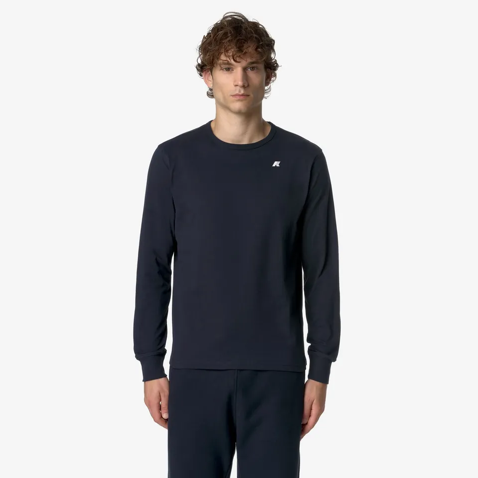 k-way-elmer-js-peach-t-shirt-manches-longues-homme-blue-depth image 1
