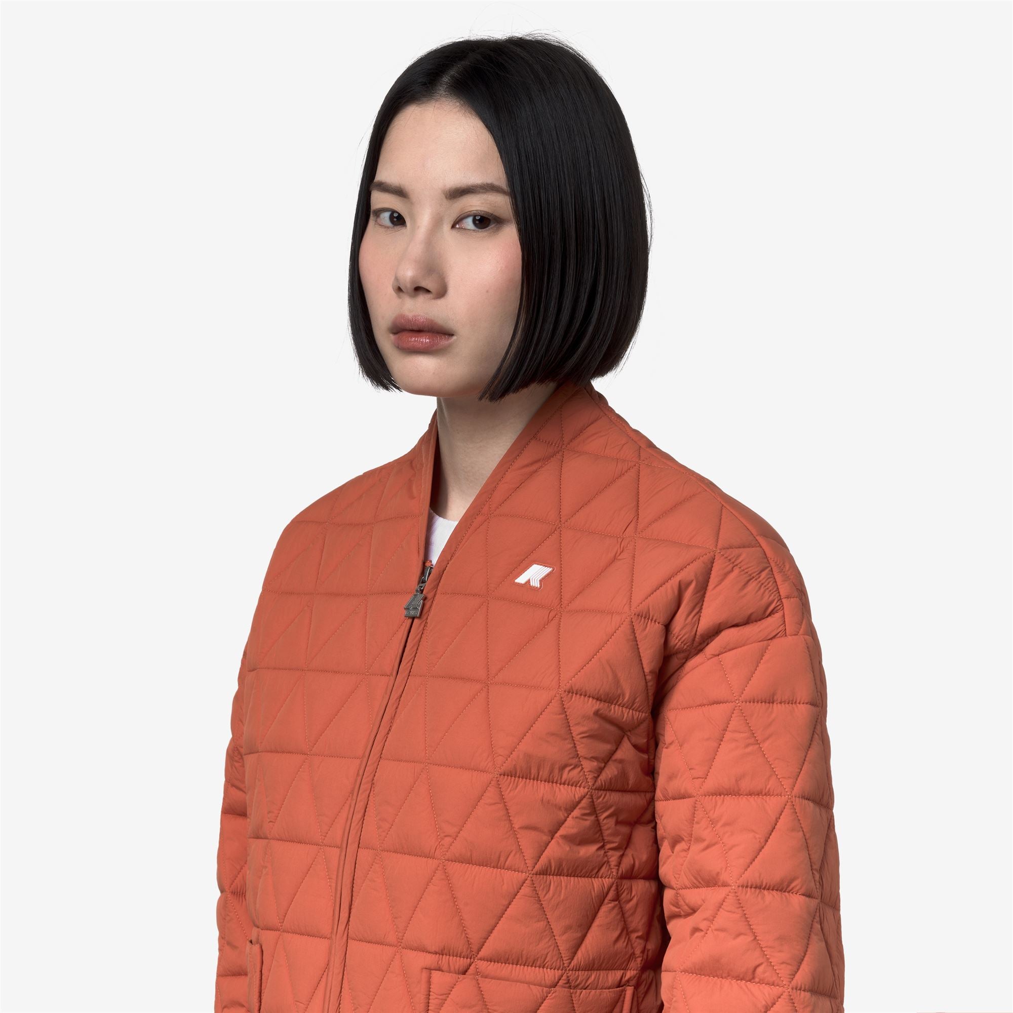 k-way-selime-diamond-quilted-warm-af-veste-mi-longue-matelass-e-femme-orange-bro image 4