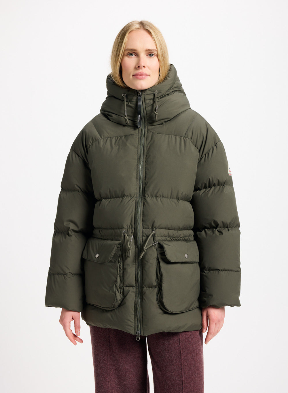 doudoune-hiver-femme-pyrenex-aule-capuche-kaki image 1