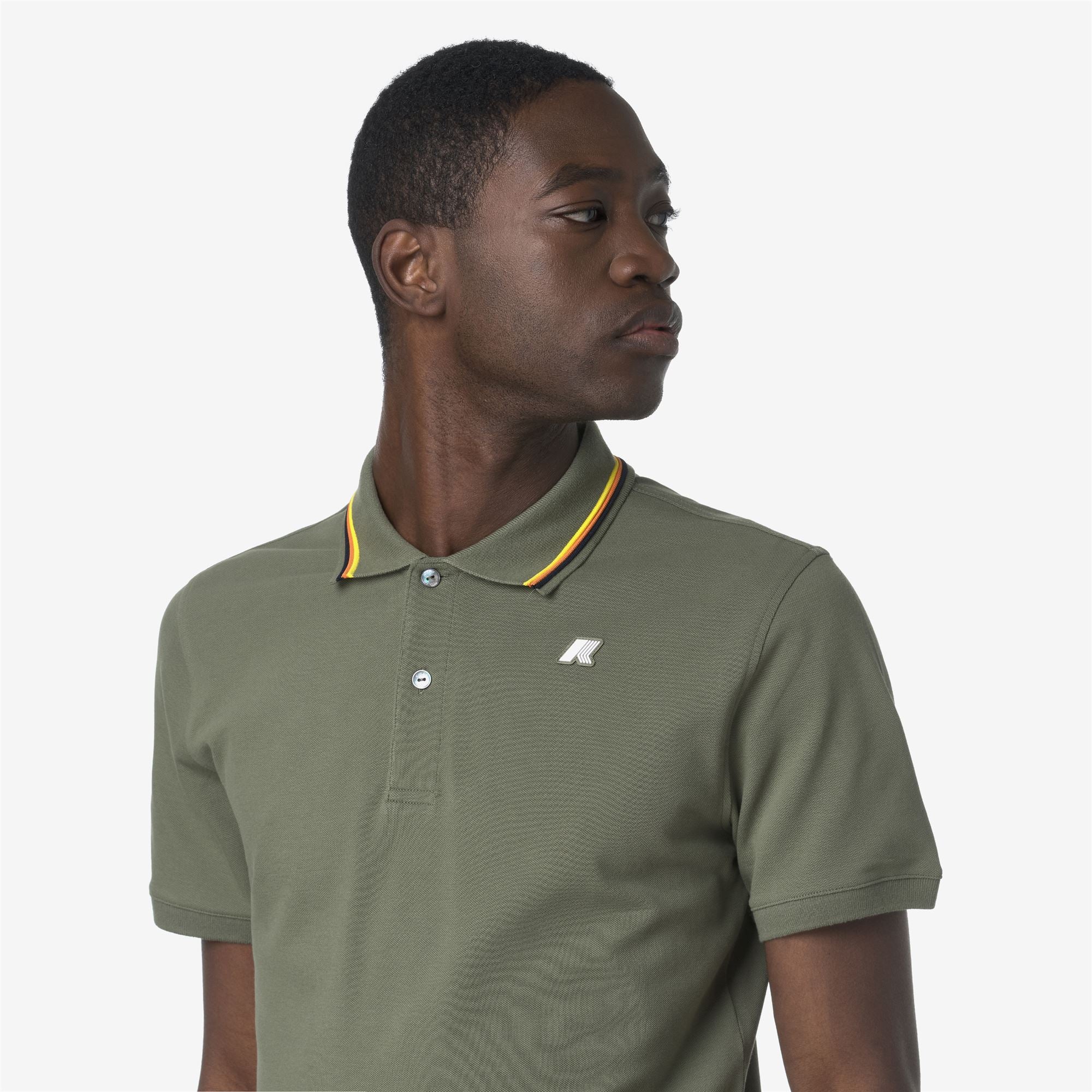 k-way-jud-pique-slim-polo-homme-green-lichen image 4