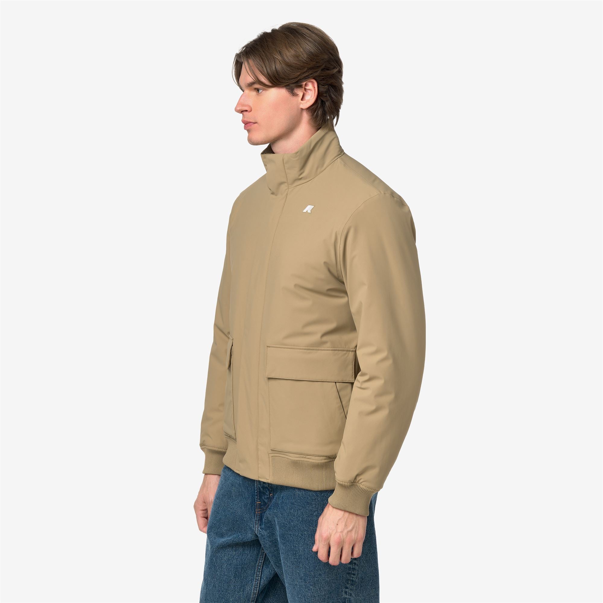 k-way-herve-st-warm-veste-marin-mi-saison-homme-beige-khaki image 2