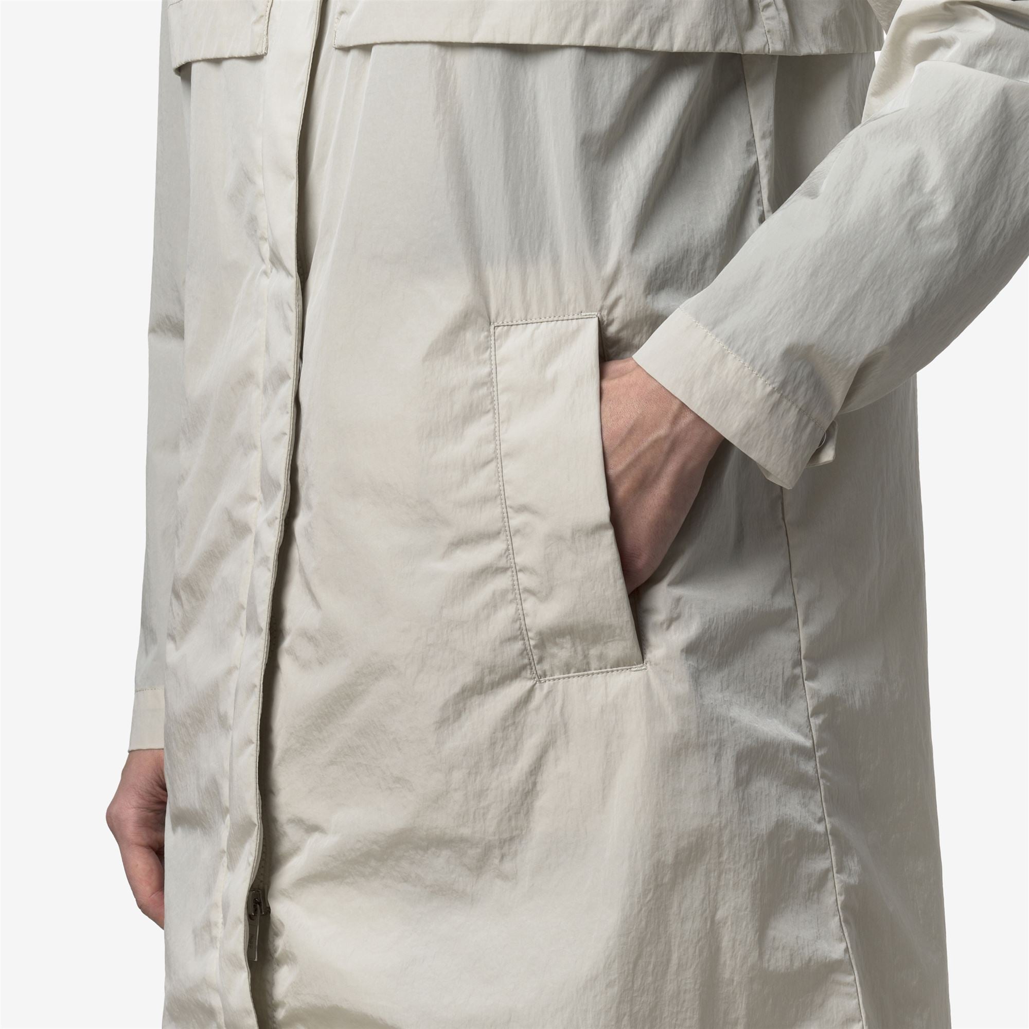 k-way-sophilene-satin-glass-veste-mi-longue-femme-beige-lt image 4