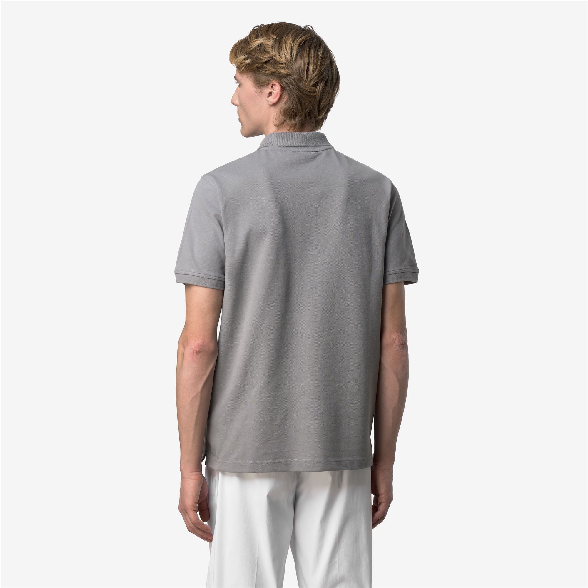 k-way-amedee-piqu-slim-polo-homme-grey-frost image 3