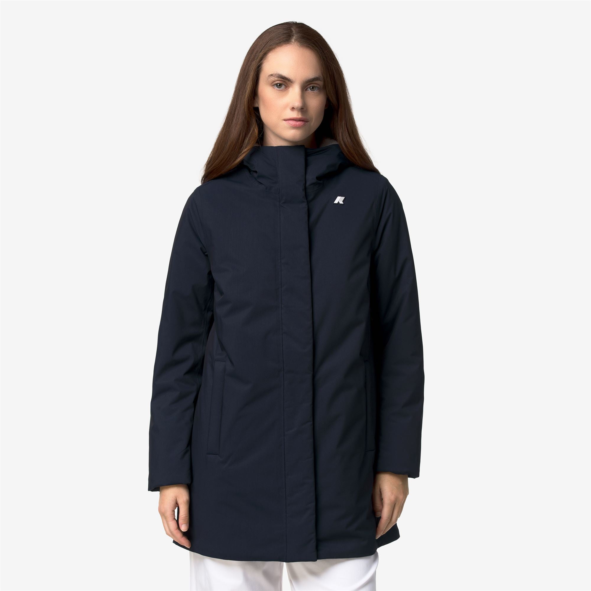 k-way-sophie-twill-soft-beaver-veste-3-4-femme-blue-d-grey-w image 1