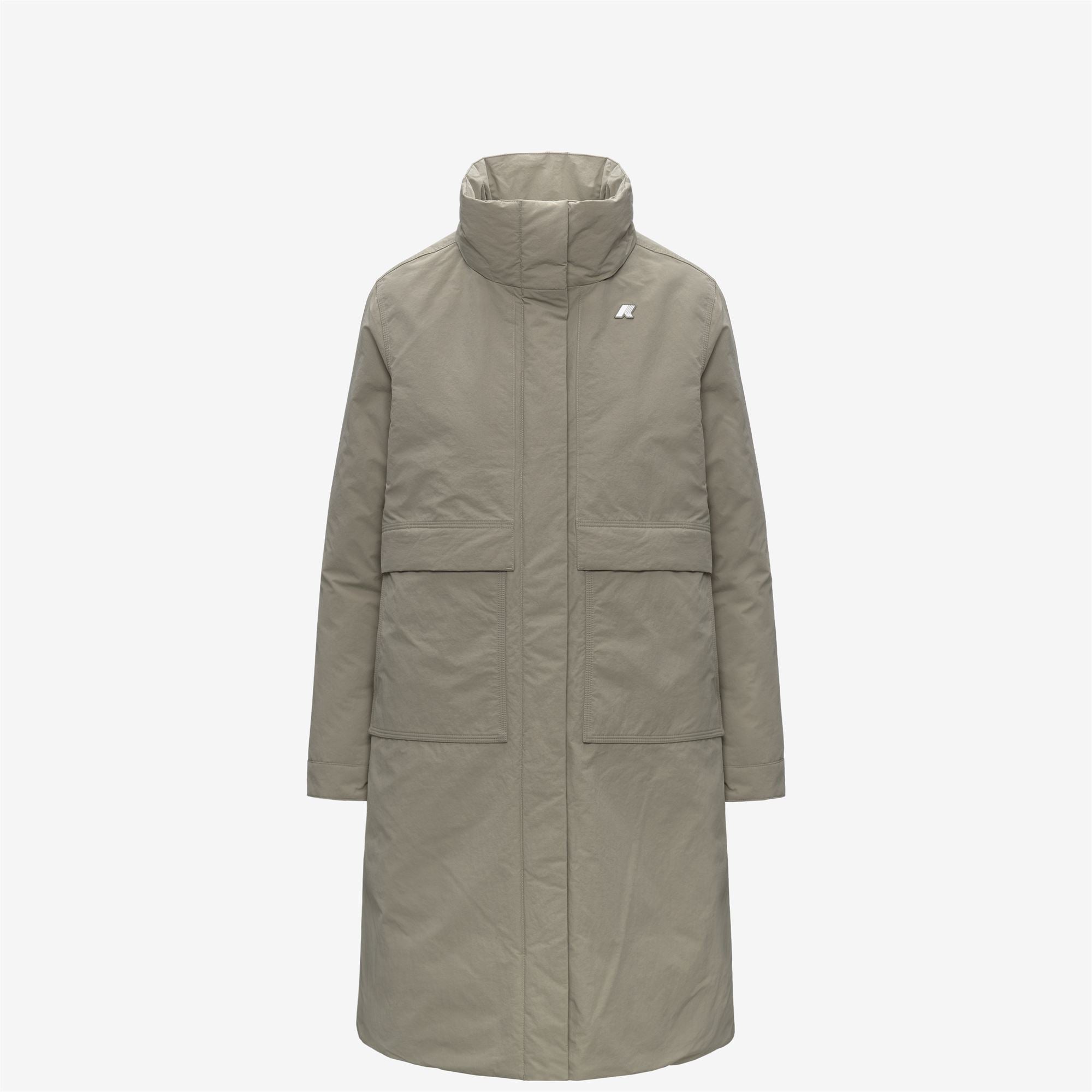 k-way-kalisha-warm-cotton-nylon-veste-longue-femme-green-oak image 6