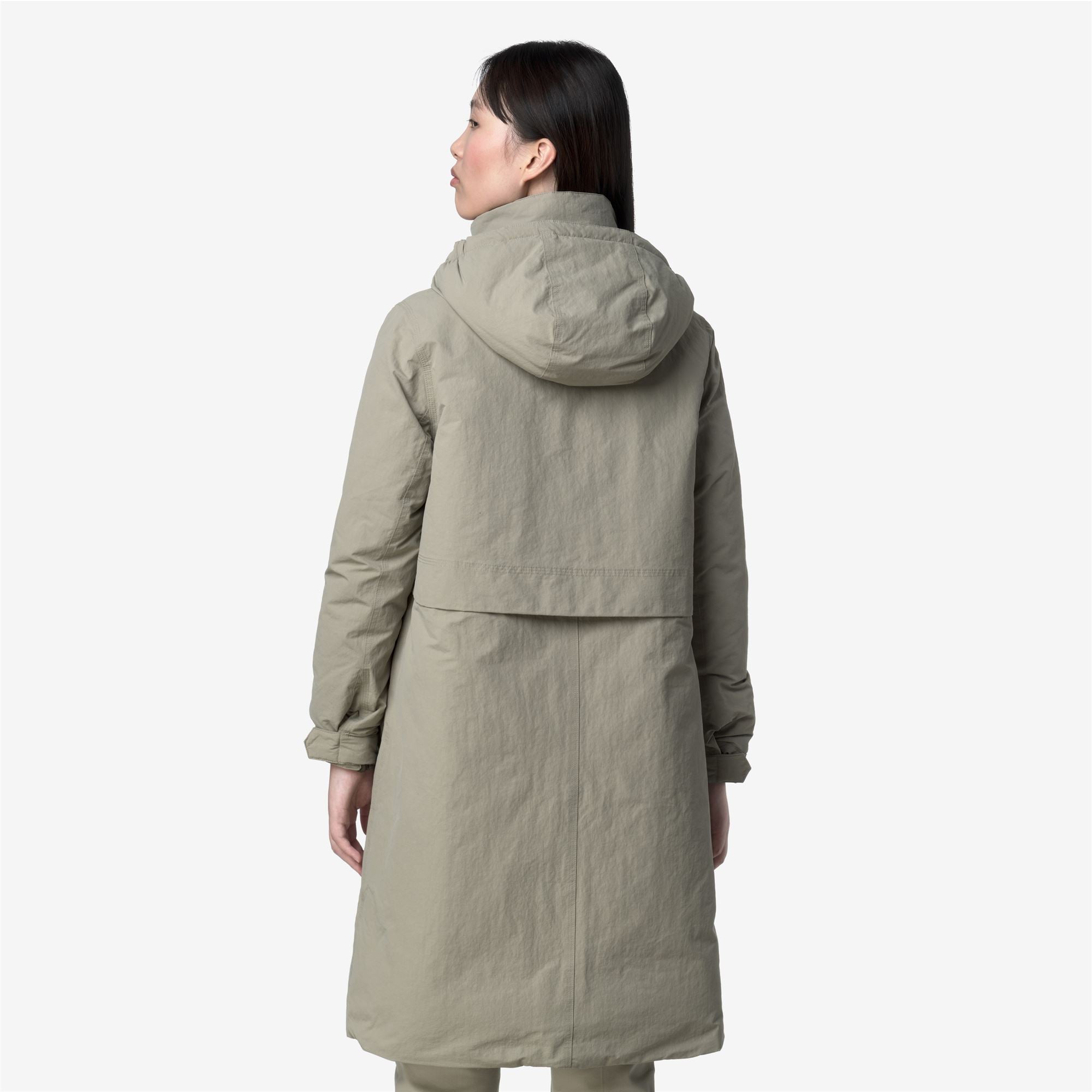 k-way-kalisha-warm-cotton-nylon-veste-longue-femme-green-oak image 3