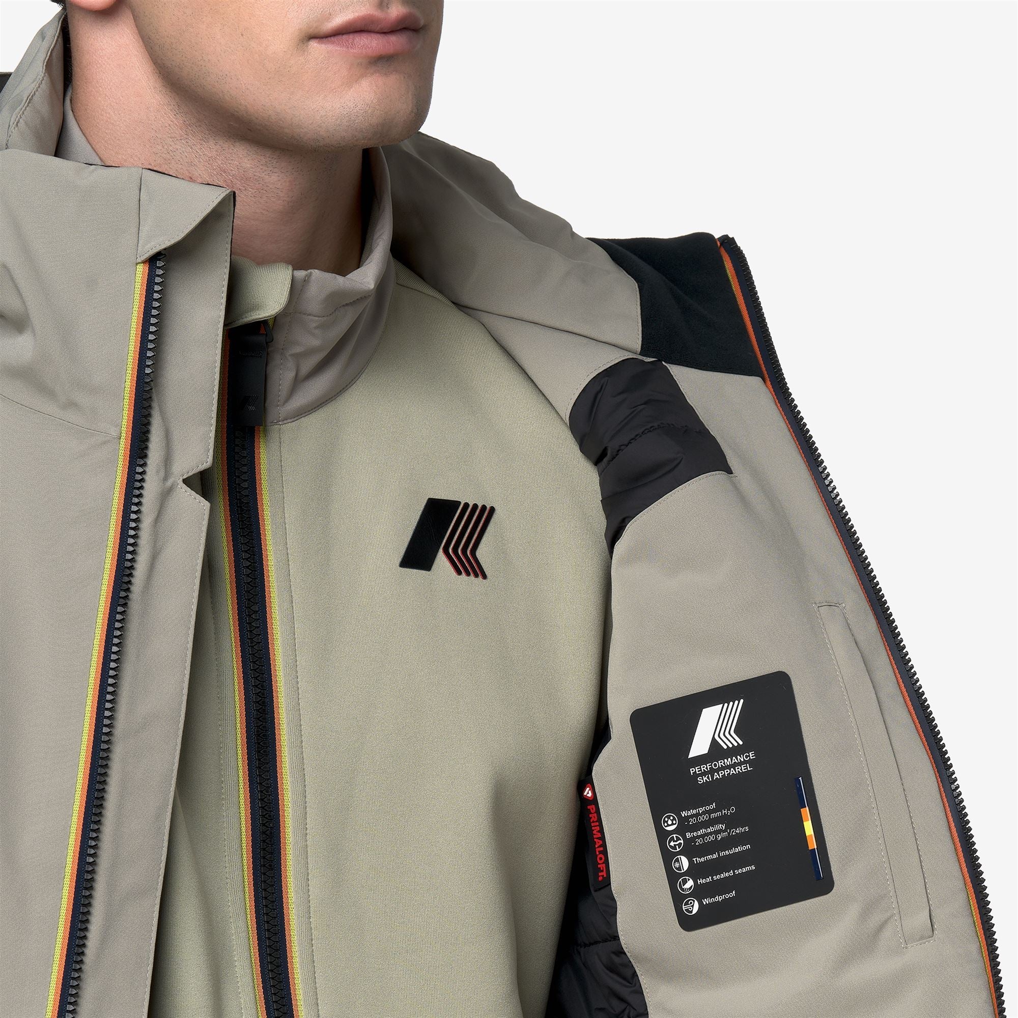 k-way-lesarcs-2l-twill-veste-de-ski-mi-longue-homme-green-oak image 4