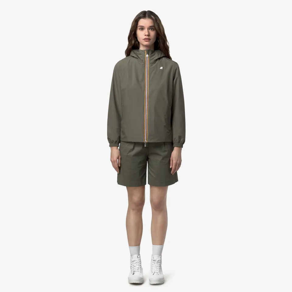 k-way-lil-2-0-stretch-poly-jersey-veste-court-femme-green-lichen image 1