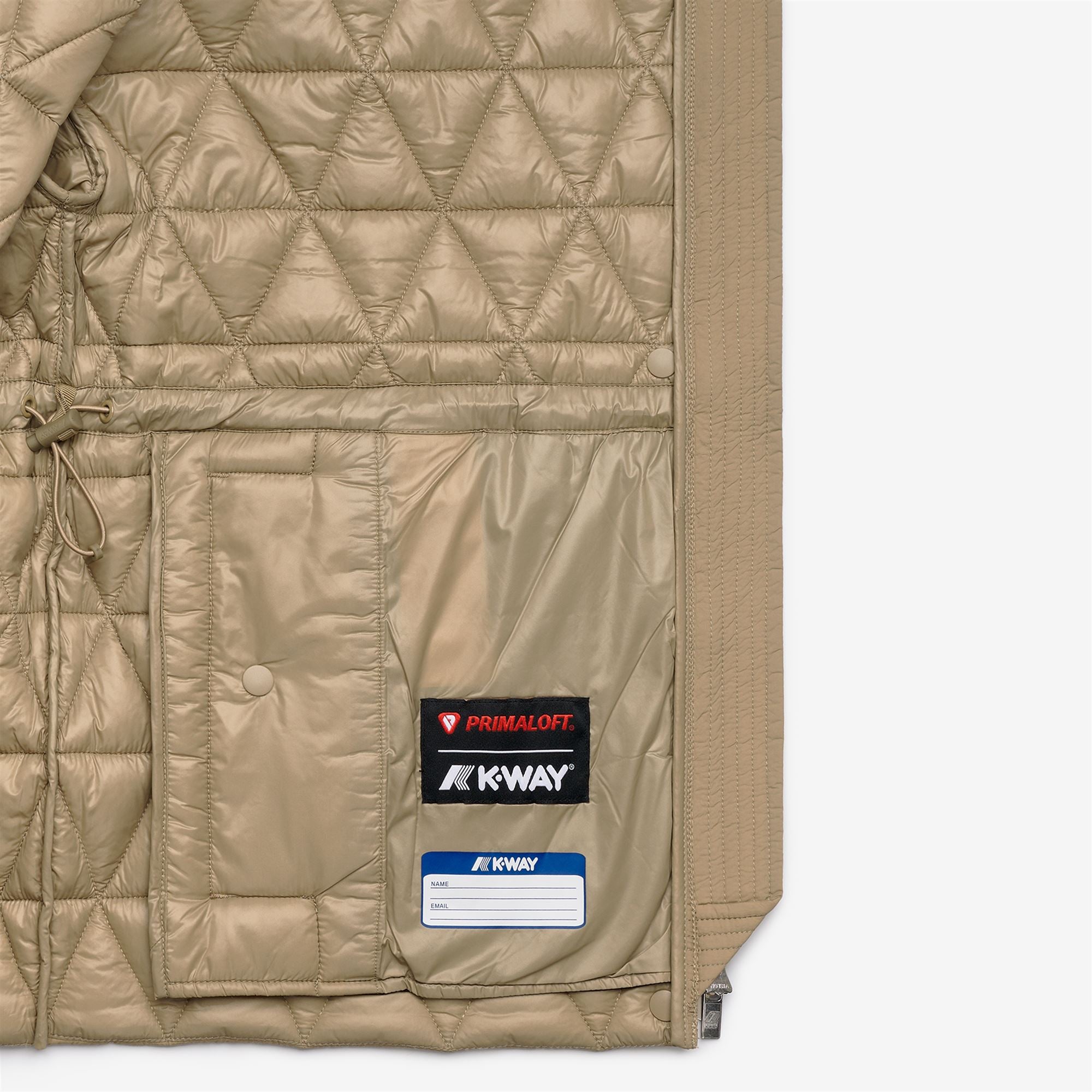 k-way-selene-diamond-quilted-warm-veste-mi-longue-femme-beige-khaki image 6