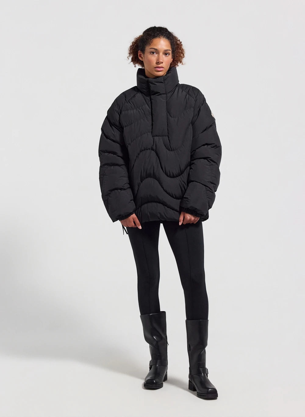pyrenex-cairns-doudoune-unisexe-enfiler-noire-demi-zip image 4