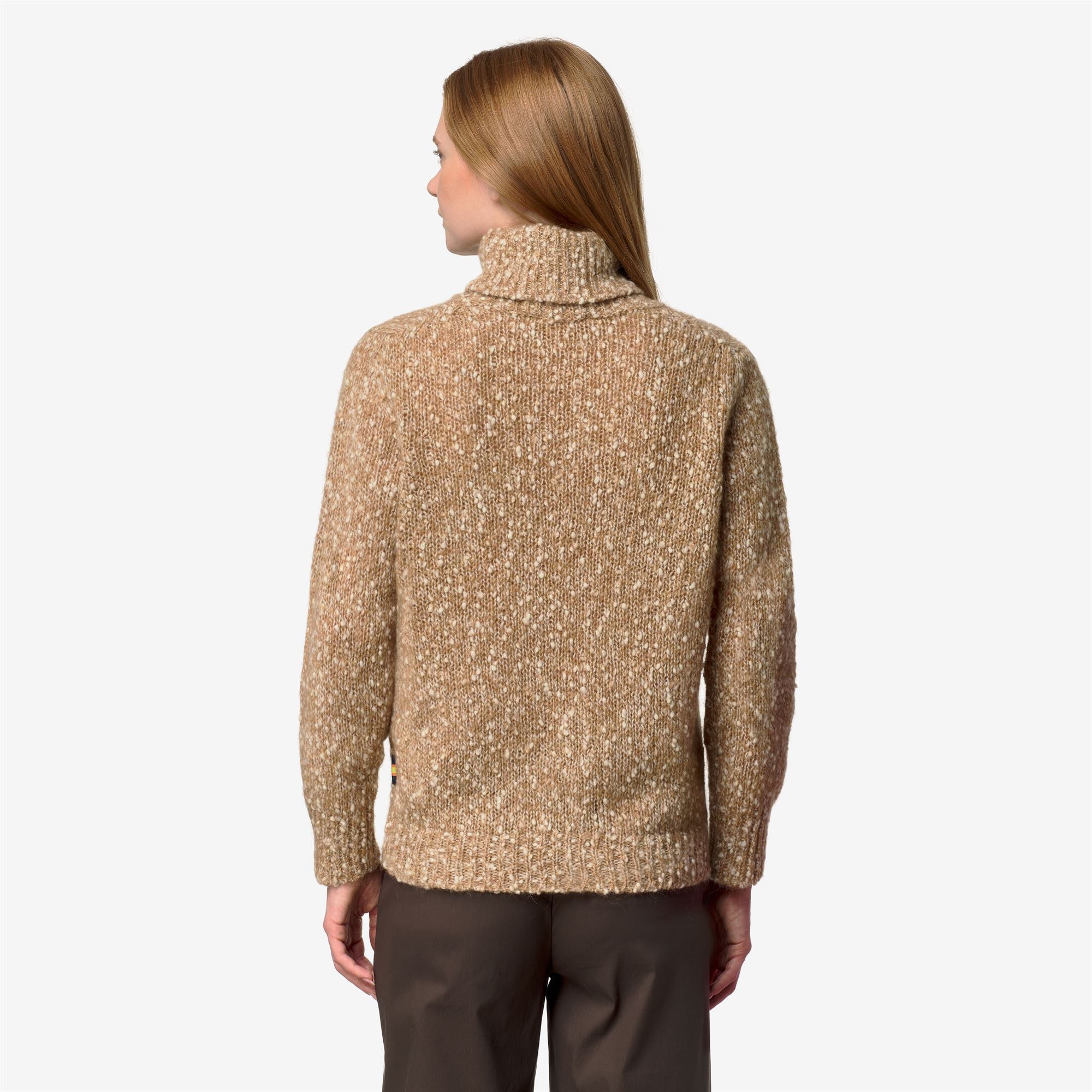 k-way-corine-coccola-yarn-pull-over-col-roul-femme-brown-white image 3