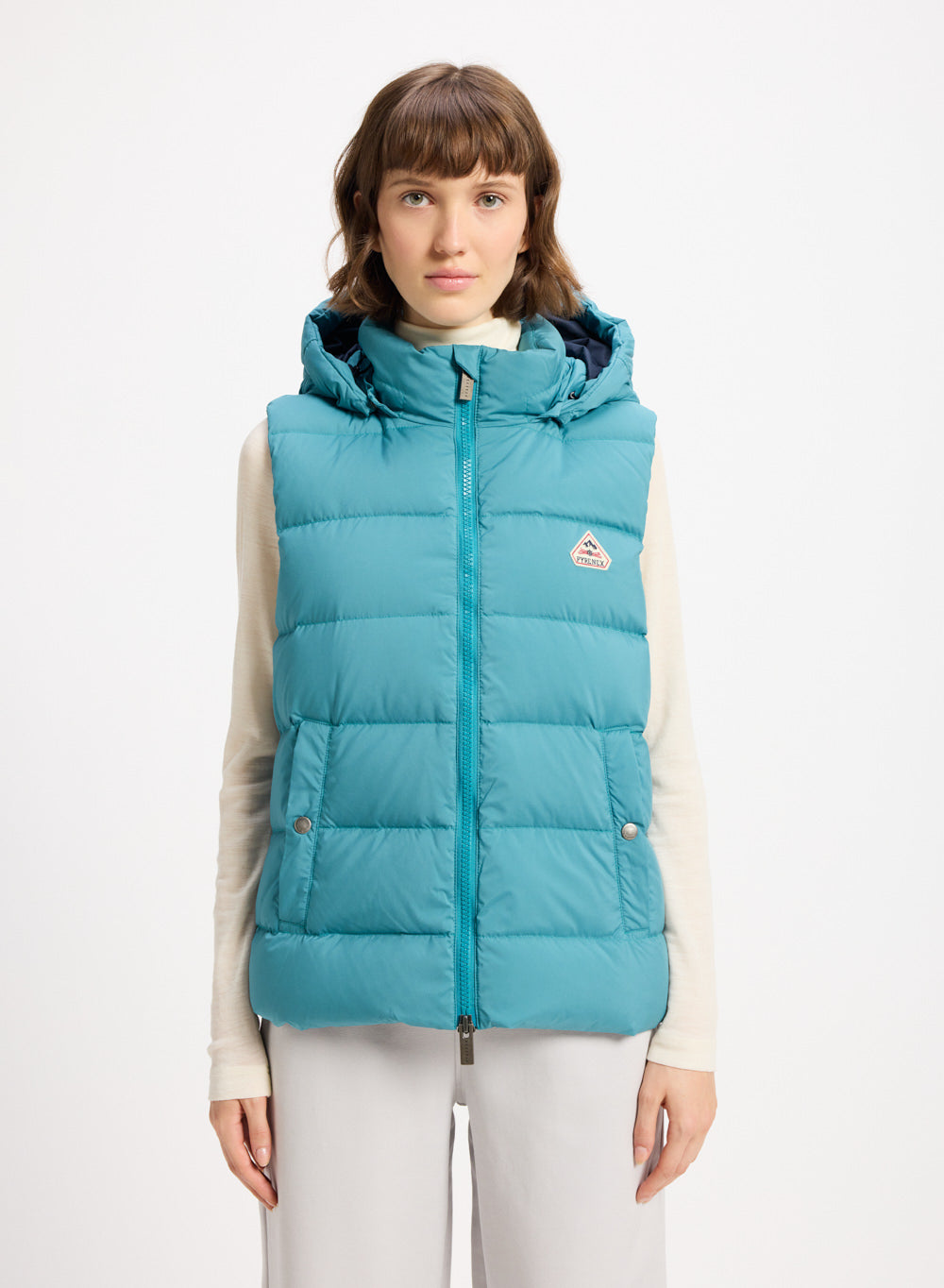 pyrenex-spoutnic-doudoune-sans-manches-femme-capuche-amovible-bleu-turquoise image 1
