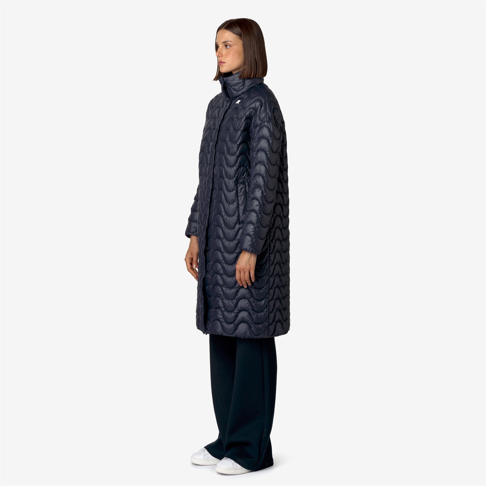 k-way-sonja-quilted-warm-veste-longue-femme-blue-depth image 2