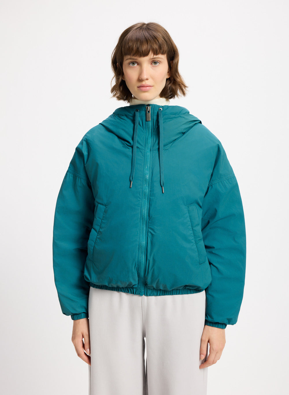 pyrenex-attitude-parka-courte-duvet-femme-bleu-turquoise image 1
