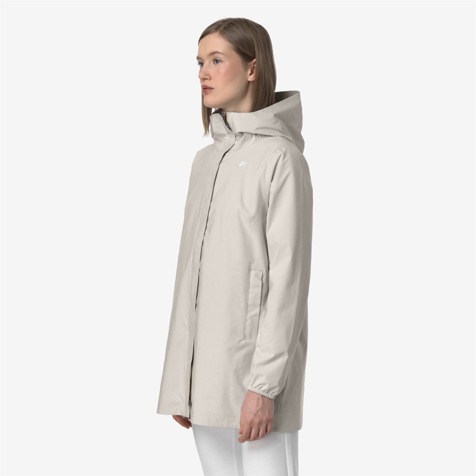 k-way-sophie-stretch-dot-veste-mi-longue-femme-beige-lt image 2