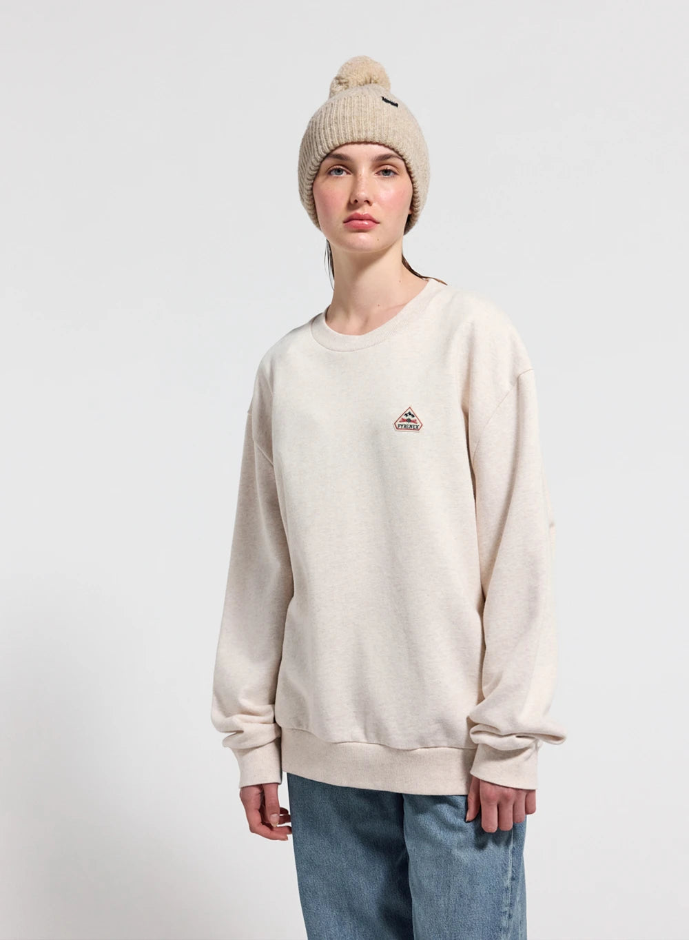 pyrenex-phase-sweat-col-rond-unisexe-en-coton-bio-cr-me image 2