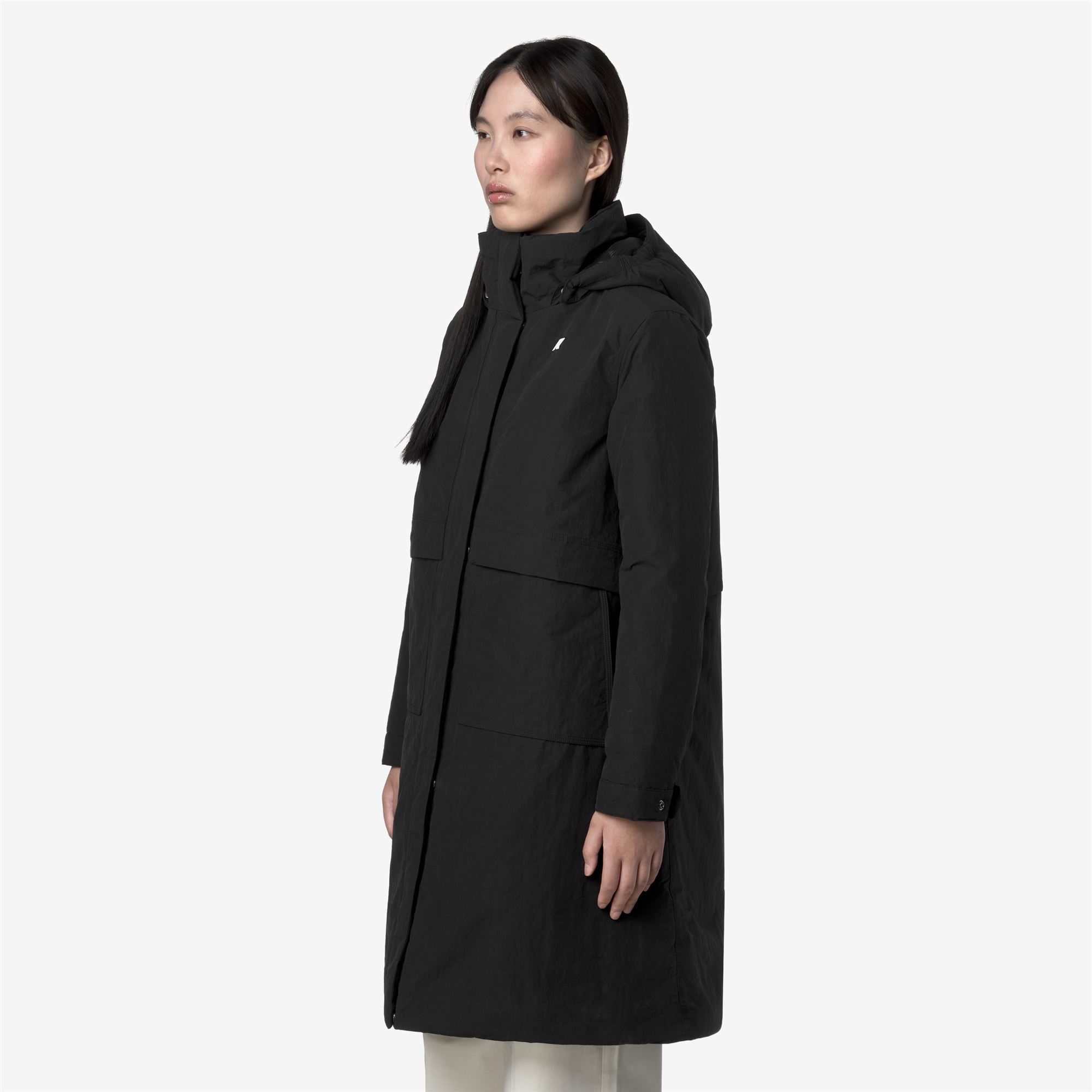 k-way-kalisha-warm-cotton-nylon-veste-longue-femme-black-pure image 2