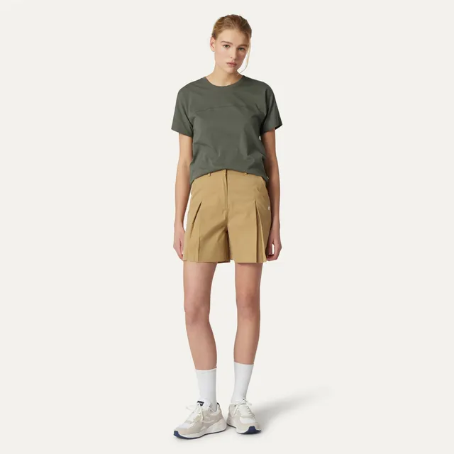 k-way-noise-twill-short-chino-femme-beige-khaki image 1
