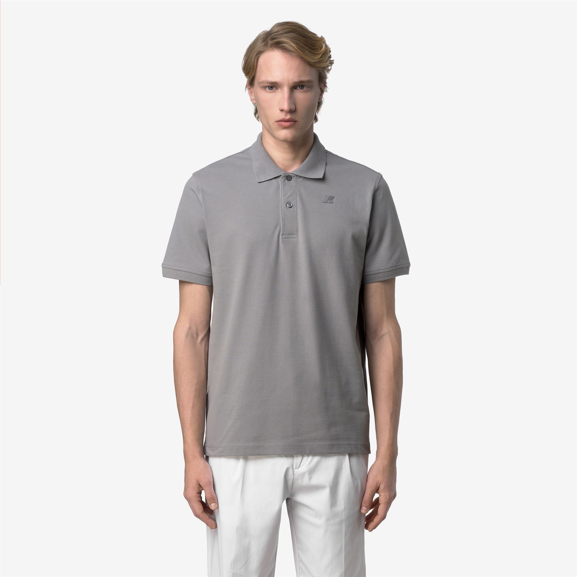 k-way-amedee-piqu-slim-polo-homme-grey-frost image 1