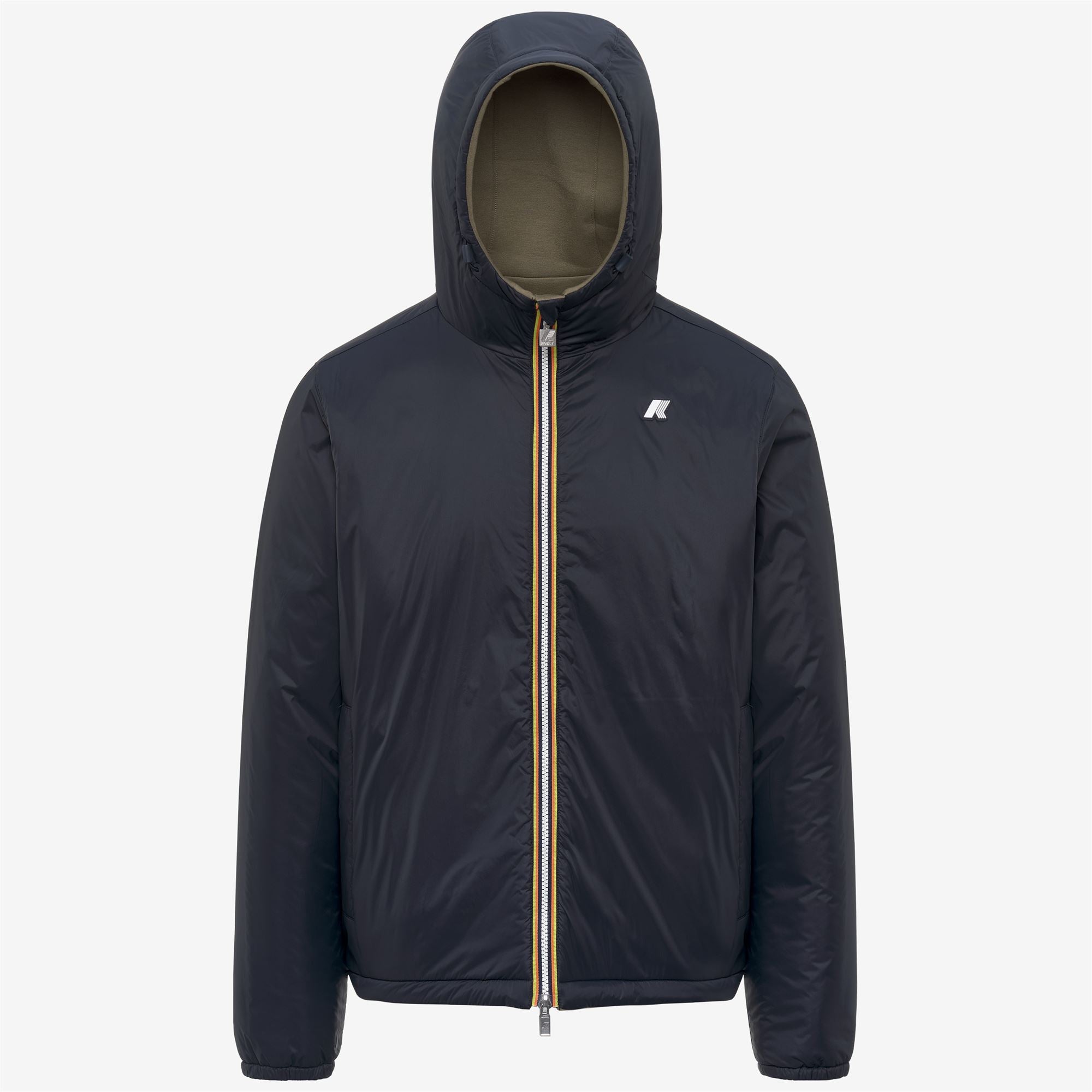 k-way-jack-spacer-nylon-double-veste-courte-homme-green-army-blue-depth image 6