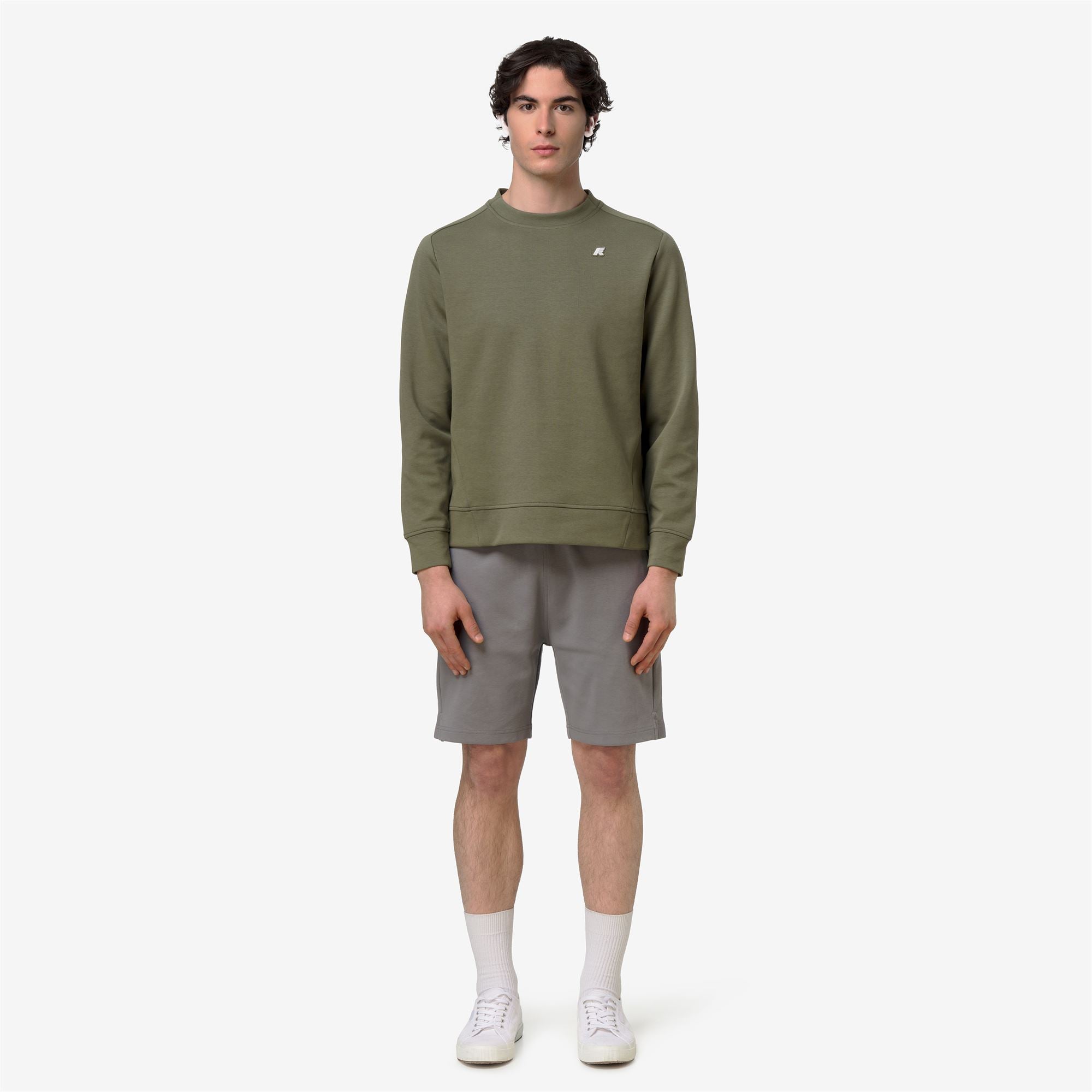 k-way-medine-interlock-pull-polaire-homme-green-lichen image 1