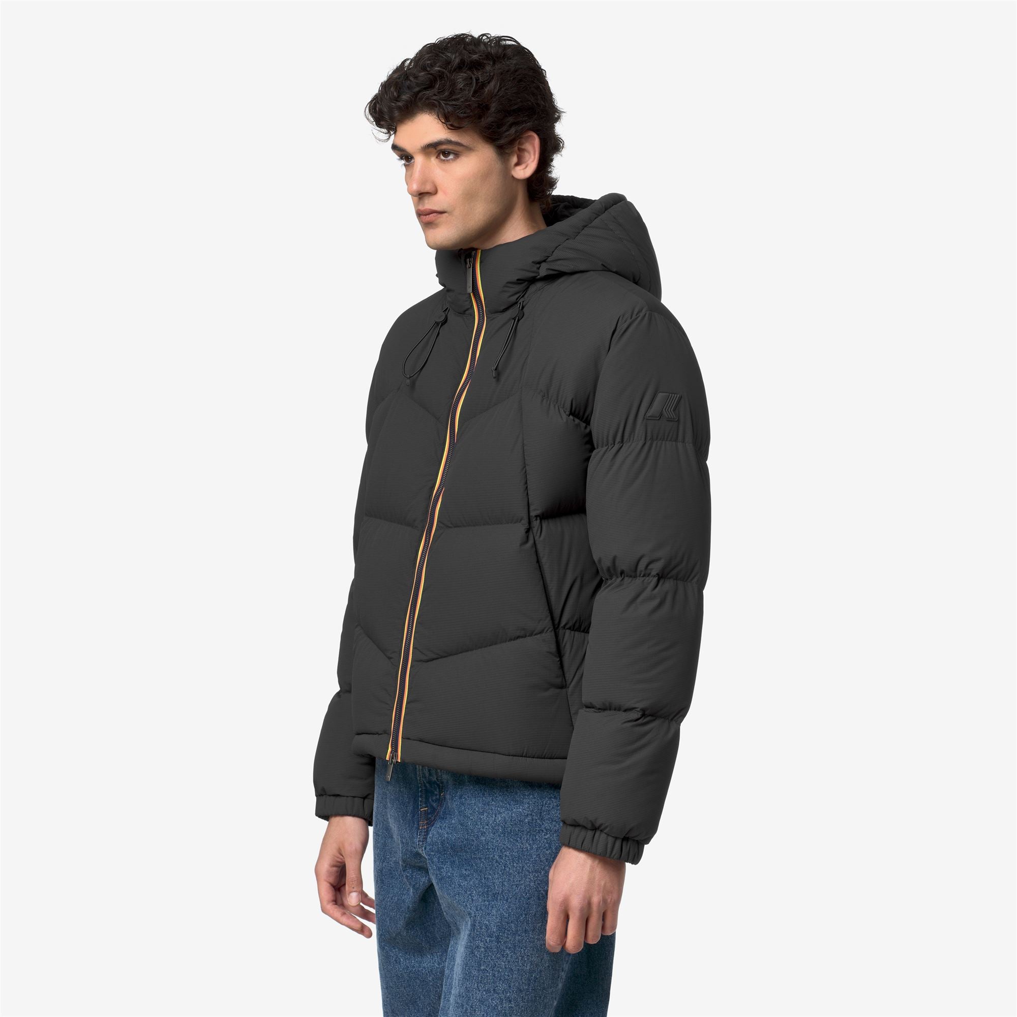 k-way-quill-fancy-nylon-doudoune-courte-homme-black-greyish image 2