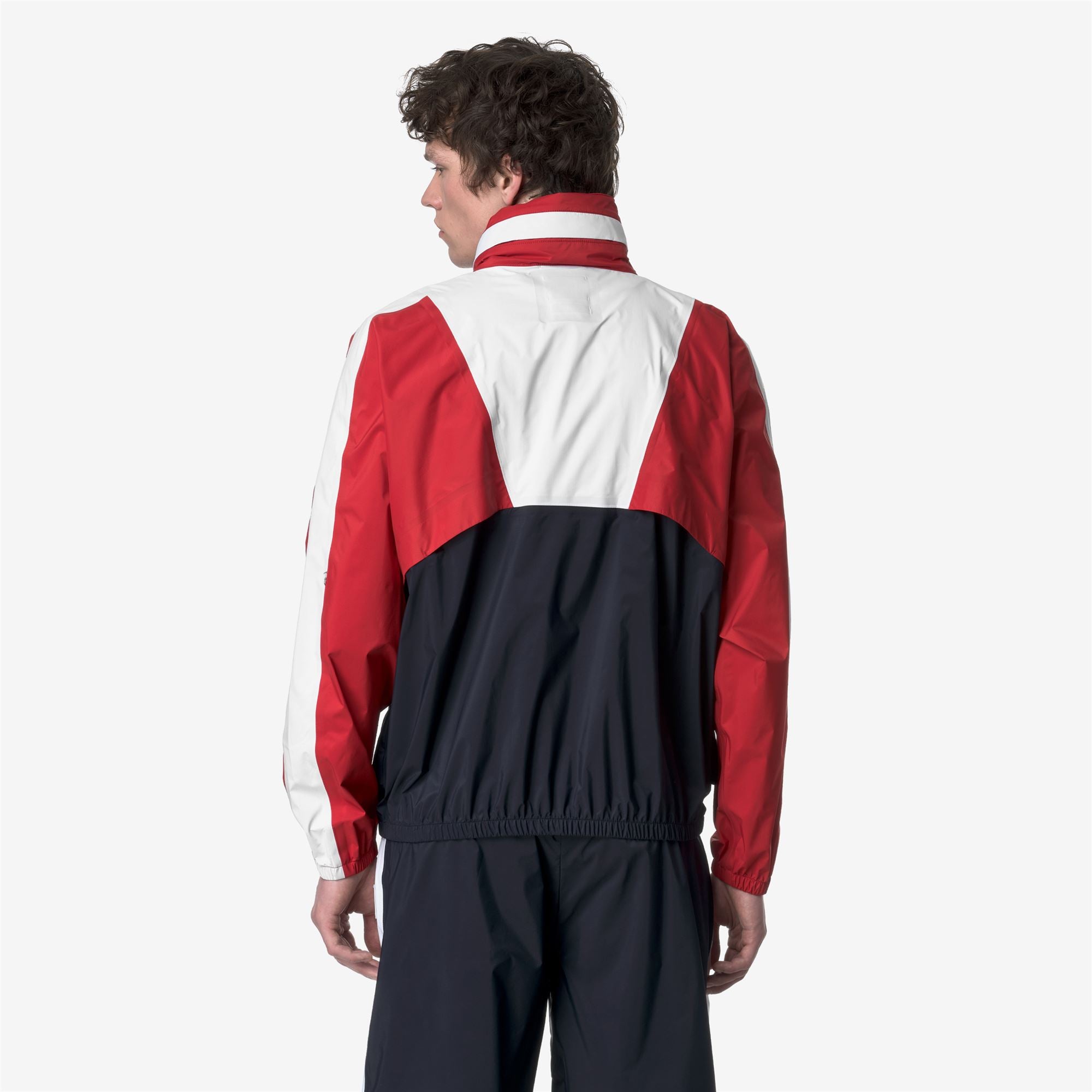 k-way-7002-full-zip-veste-courte-unisexe-blue-red-white image 3