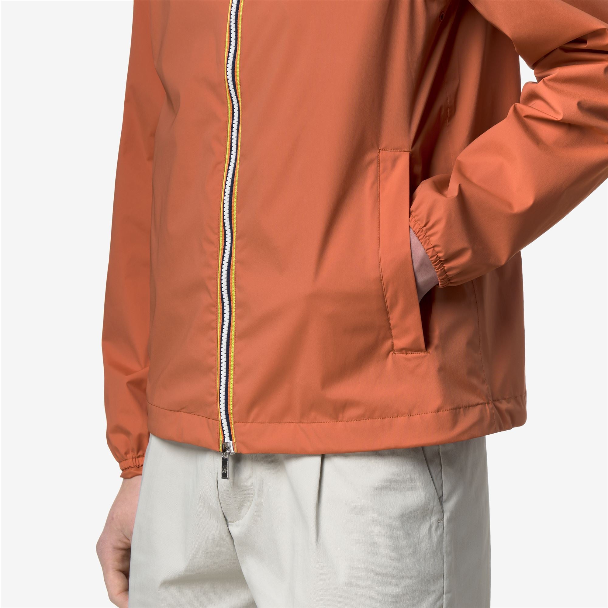 k-way-jack-stretch-nylon-jersey-veste-court-homme-orange-brownish image 4