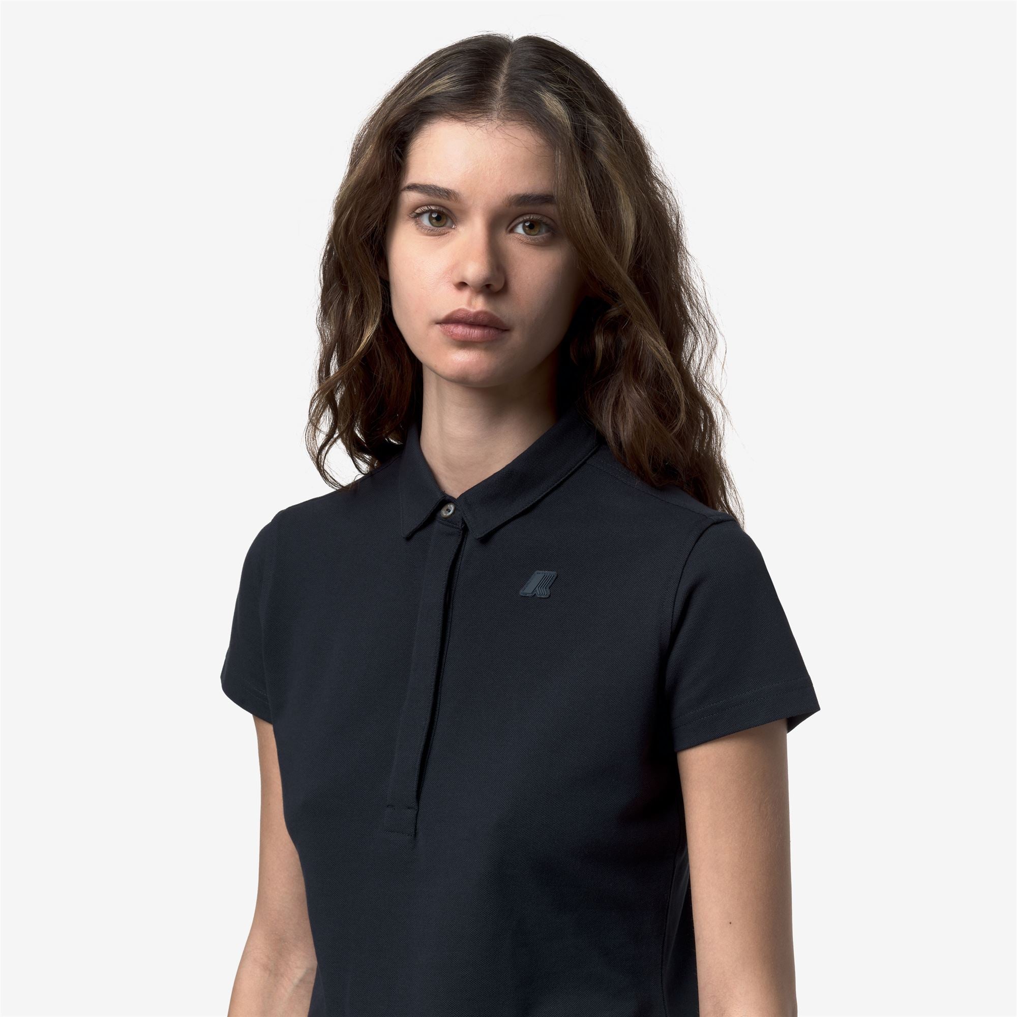 k-way-amedea-pique-slim-polo-femme-blue-depth image 4