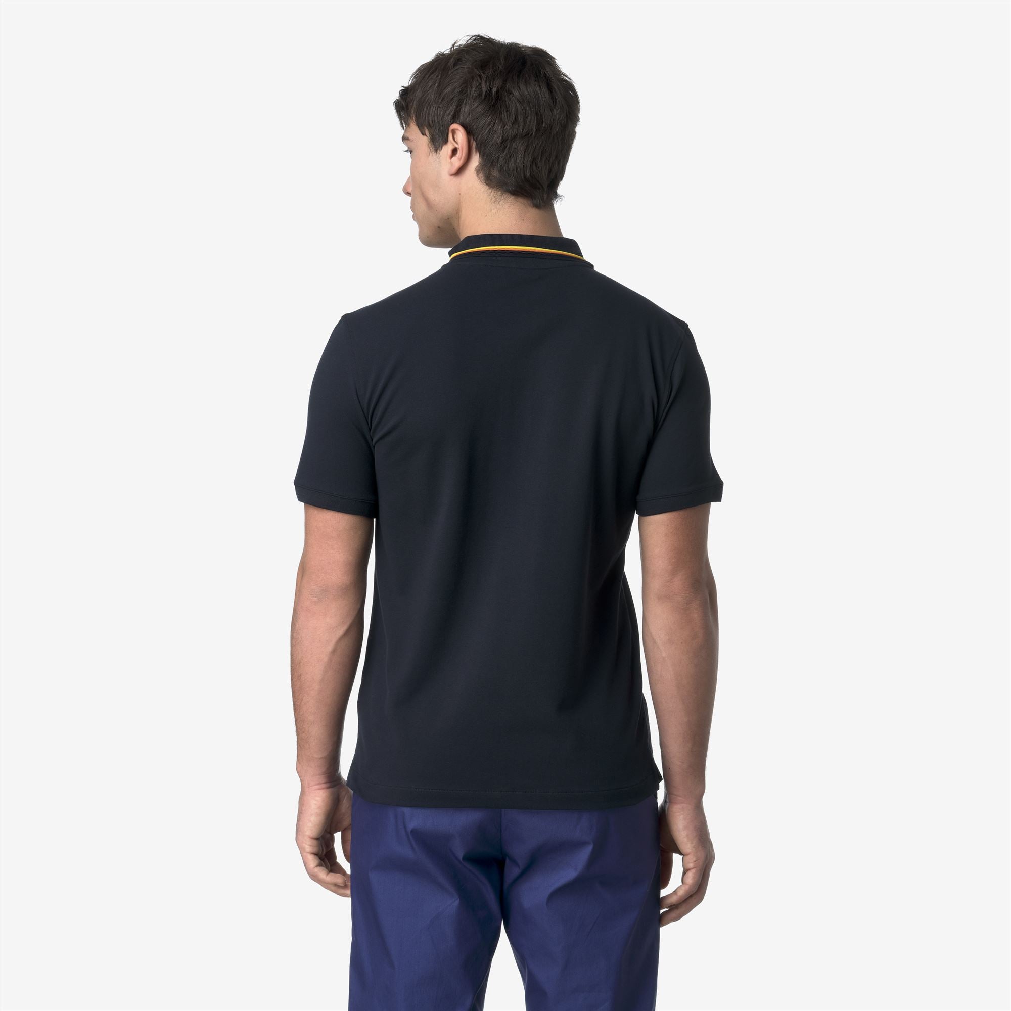 k-way-jud-piqu-slim-polo-homme-blue-depth image 3