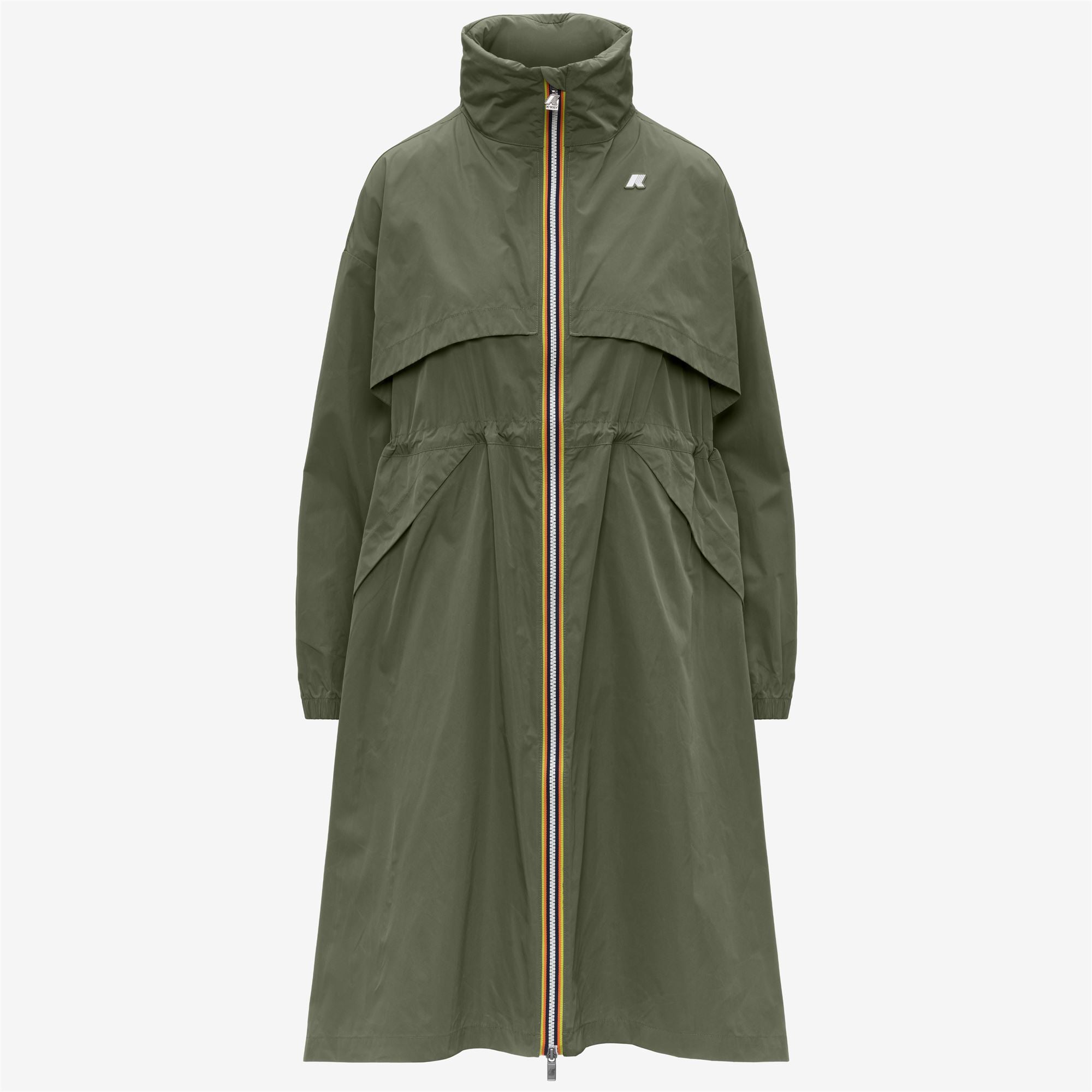 k-way-aube-memory-touch-veste-longue-femme-green-lichen image 5