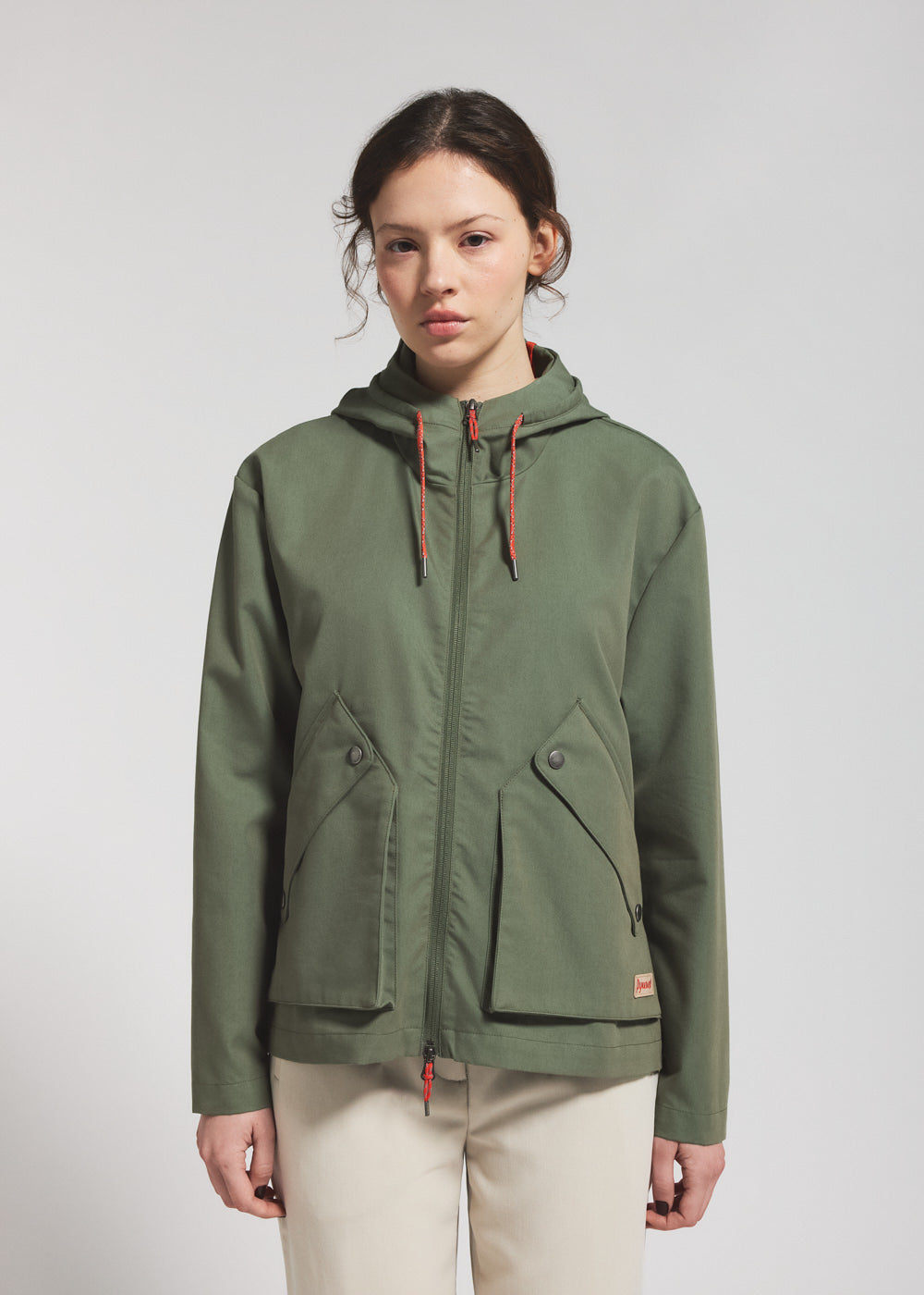 veste-l-g-re-capuche-femme-pyrenex-waterfall-khaki image 1