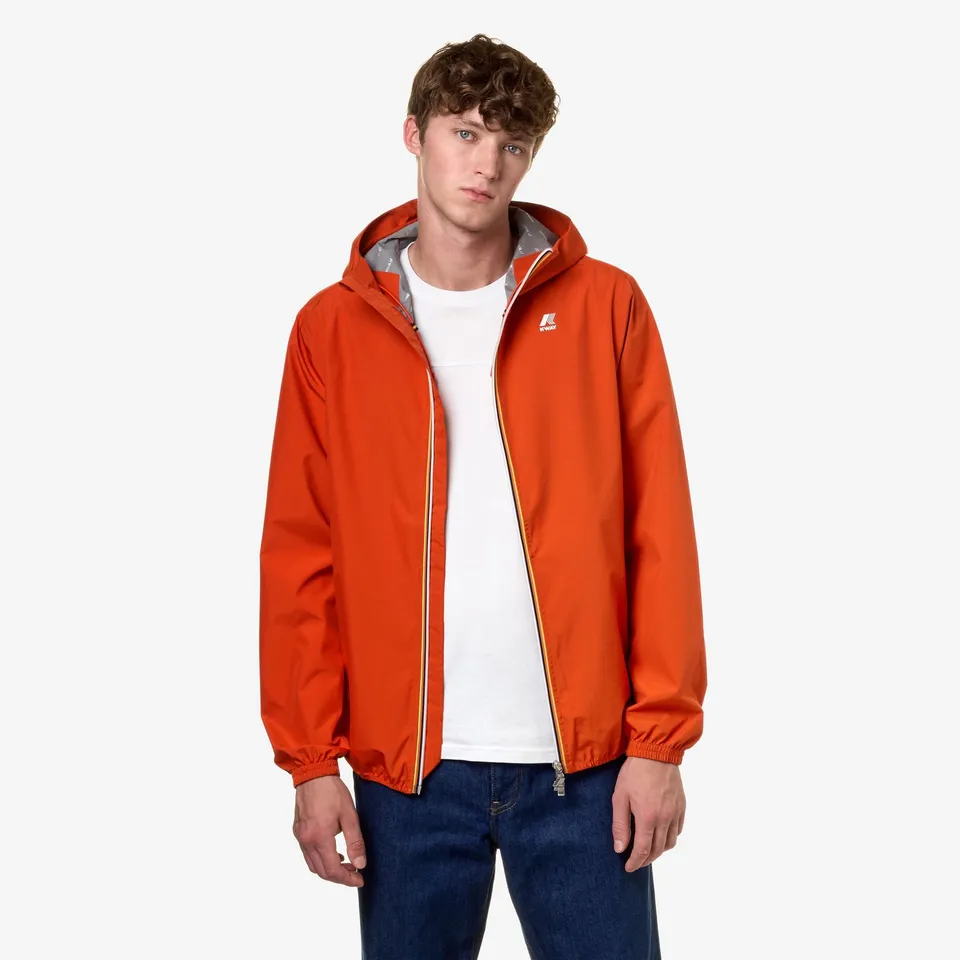 k-way-jack-eco-stretch-dot-veste-coupe-vent-court-homme-orange-pumpkin image 1