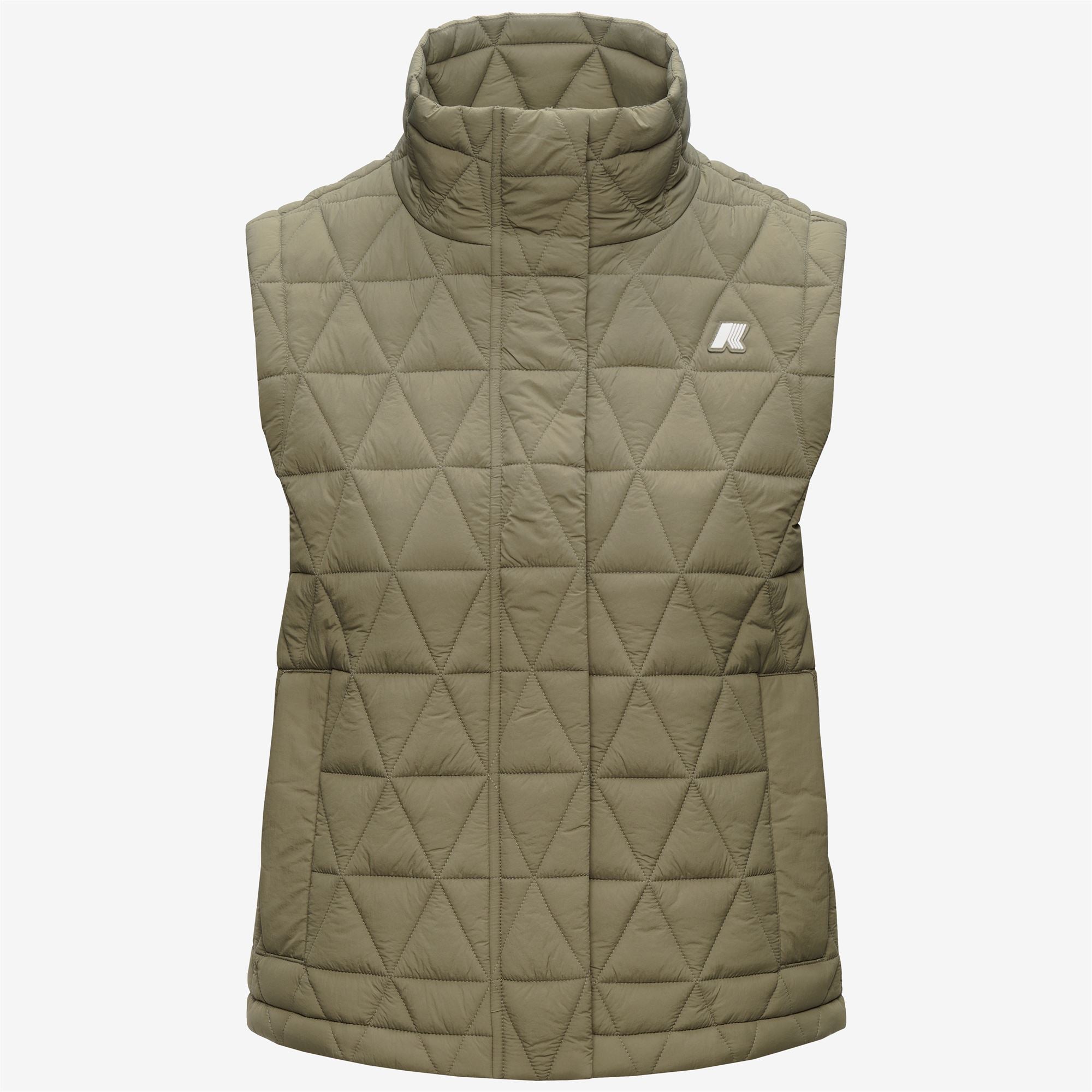 k-way-satine-diamond-quilted-warm-gilet-femme-green-army image 5