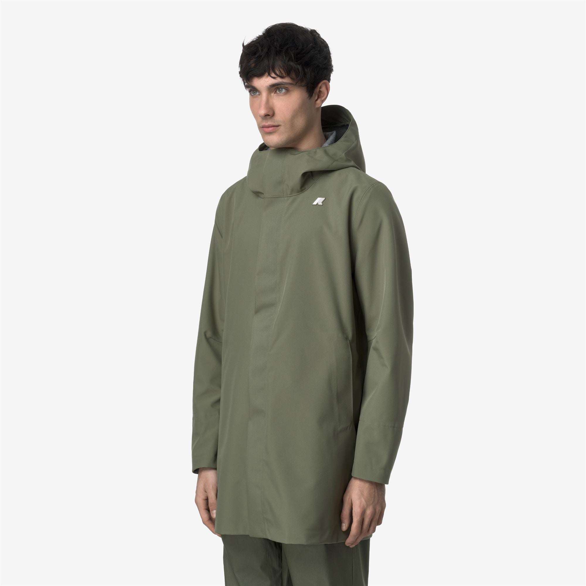 k-way-tommy-bonded-jersey-parka-longueur-3-4-homme-green-lichen image 2