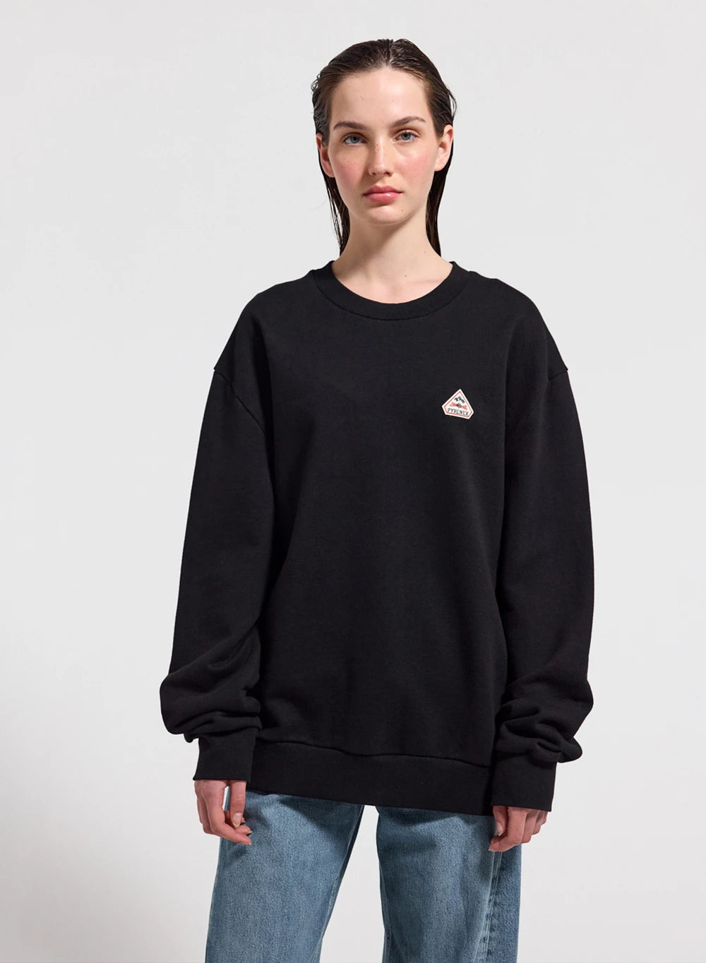 pyrenex-phase-sweat-col-rond-unisexe-noir-coton-bio image 2
