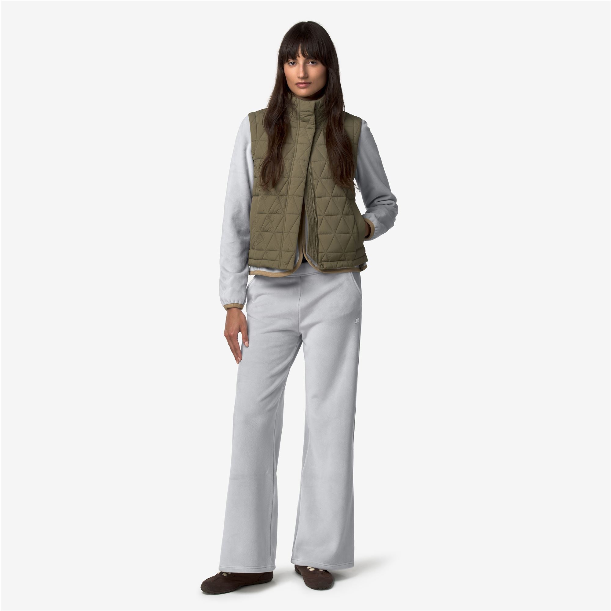 k-way-jenny-velour-polar-pantalon-sport-femme-grey-ash-beige-khaki image 4