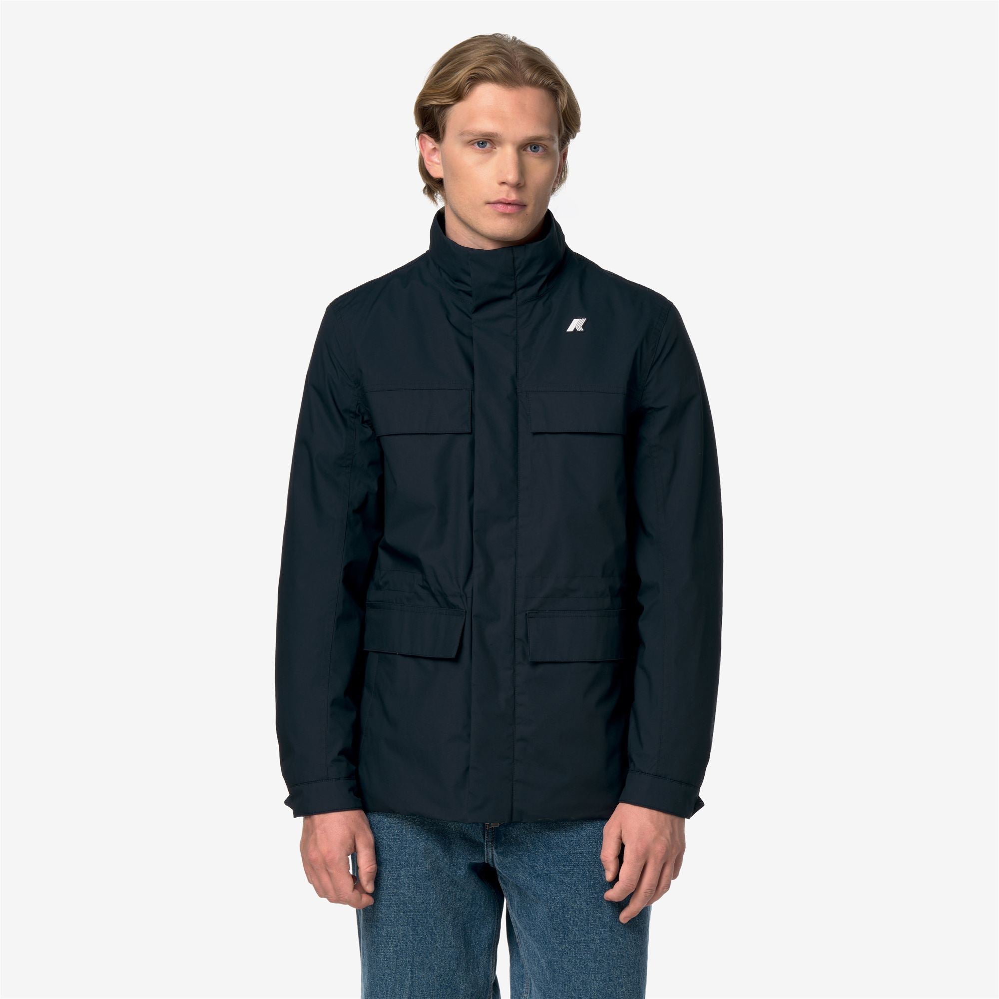 k-way-manuene-warm-micro-canvas-veste-homme-blue-depth image 1