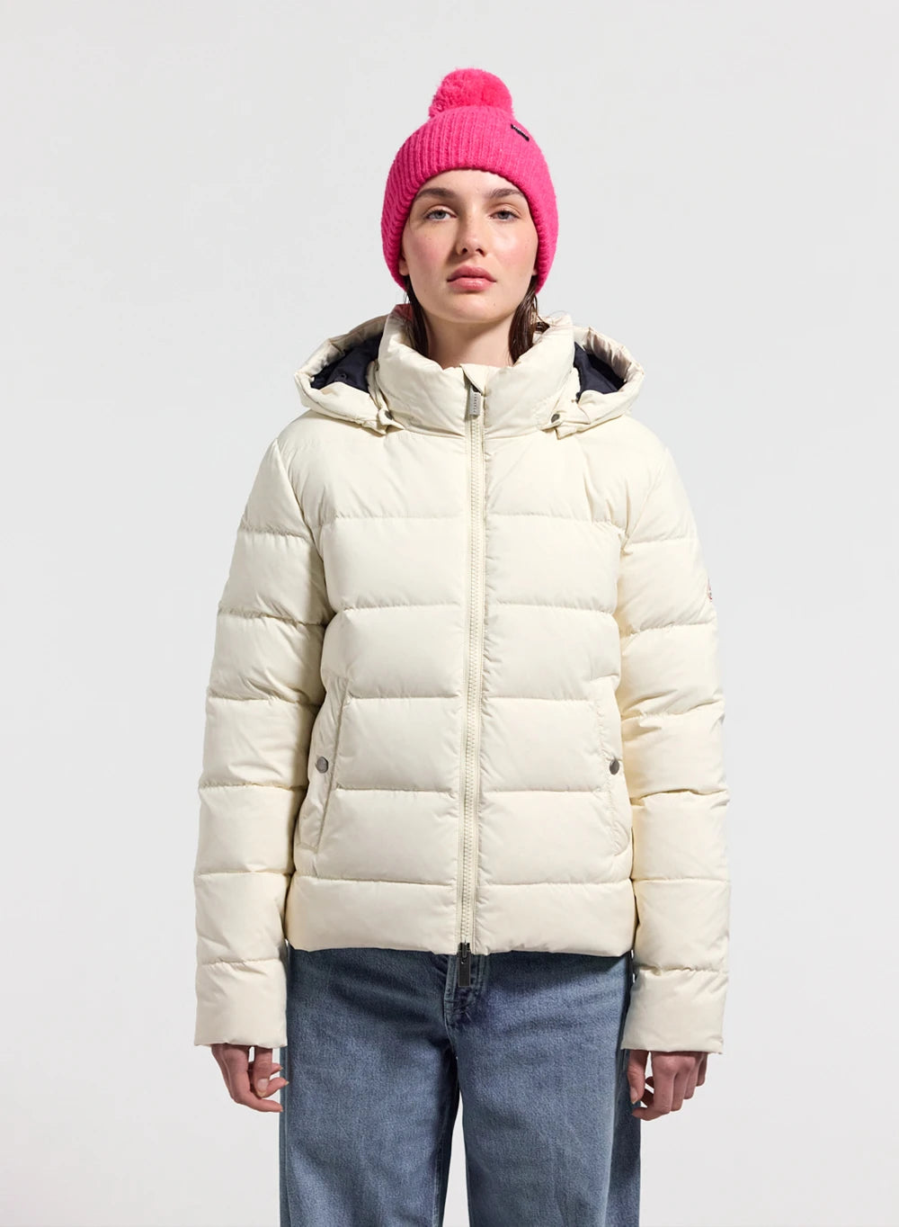pyrenex-spoutnic-blanche-doudoune-femme-capuche-amovible-d-perlante image 1