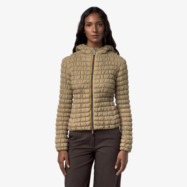 k-way-shyda-tech-warm-veste-court-femme-beige-khaki image 1