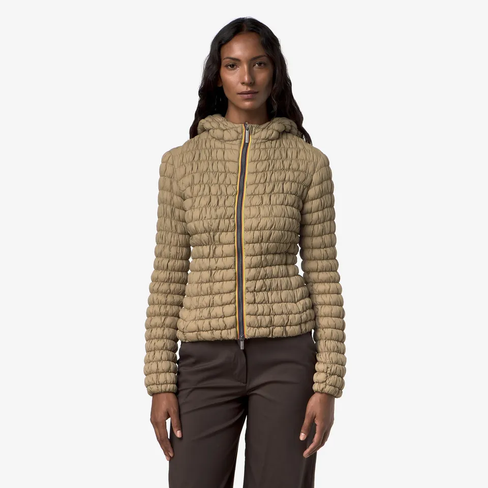 k-way-shyda-tech-warm-veste-court-femme-beige-khaki image 1