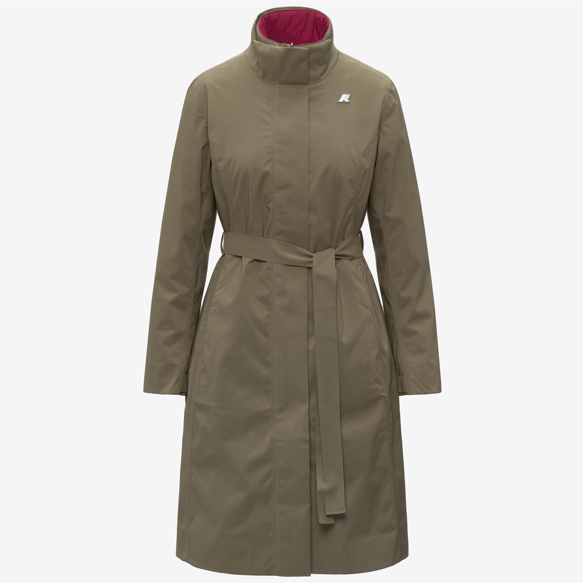 k-way-miranda-3-en-1-veste-longue-femme-green-army-red-dk image 5