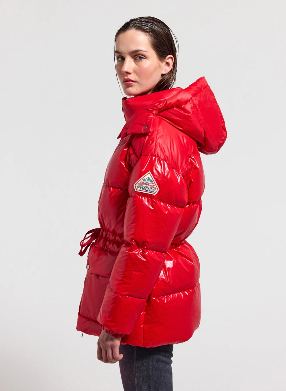 doudoune-femme-pyrenex-alexa-rouge-brillante-mi-longue image 3