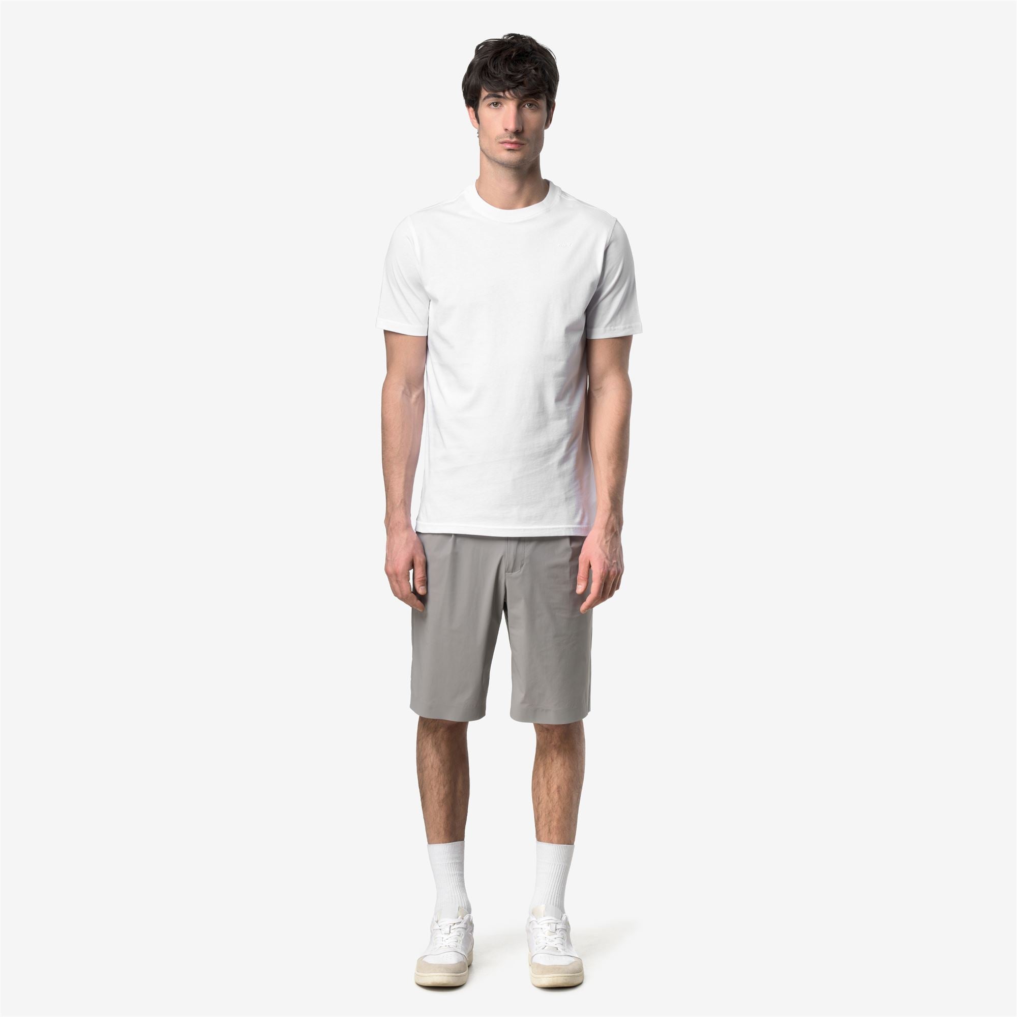 k-way-odom-jersey-micro-lettering-t-shirt-slim-homme-blanc image 1