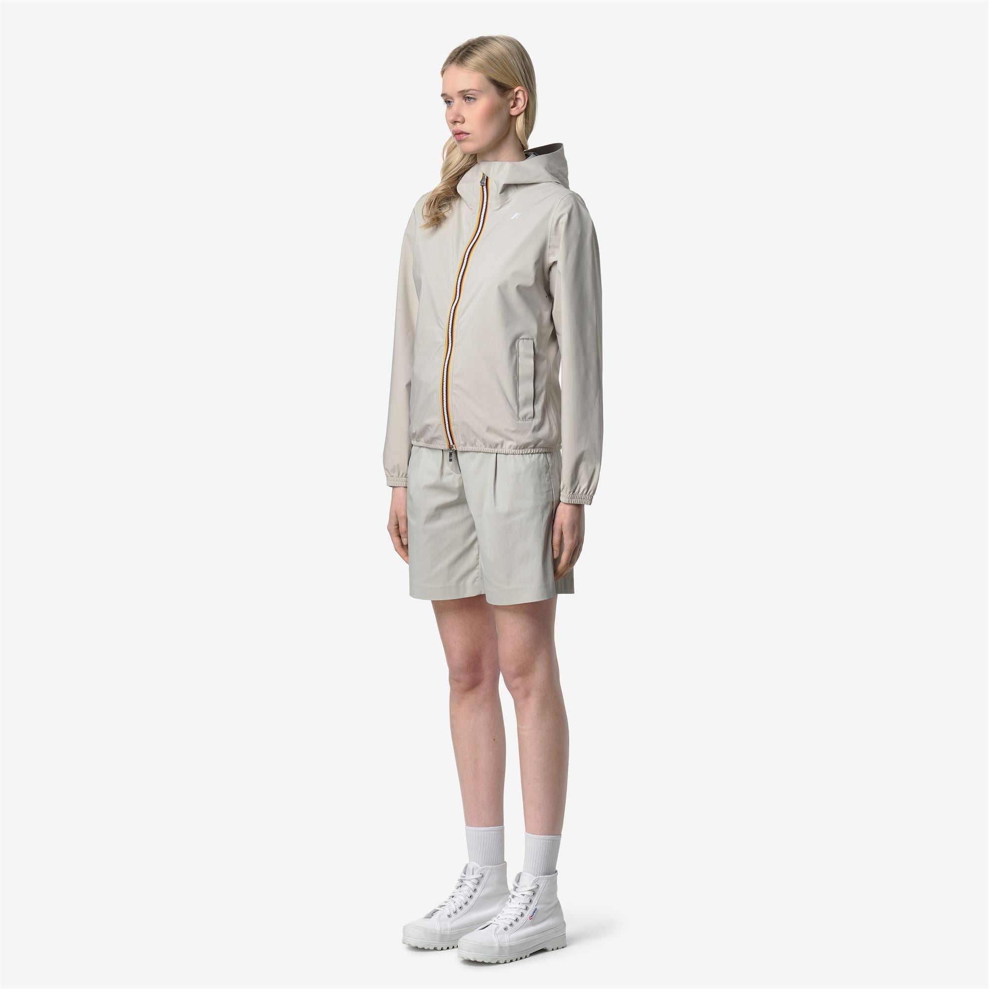 k-way-lil-2-0-stretch-dot-veste-courte-femme-beige-lt image 2