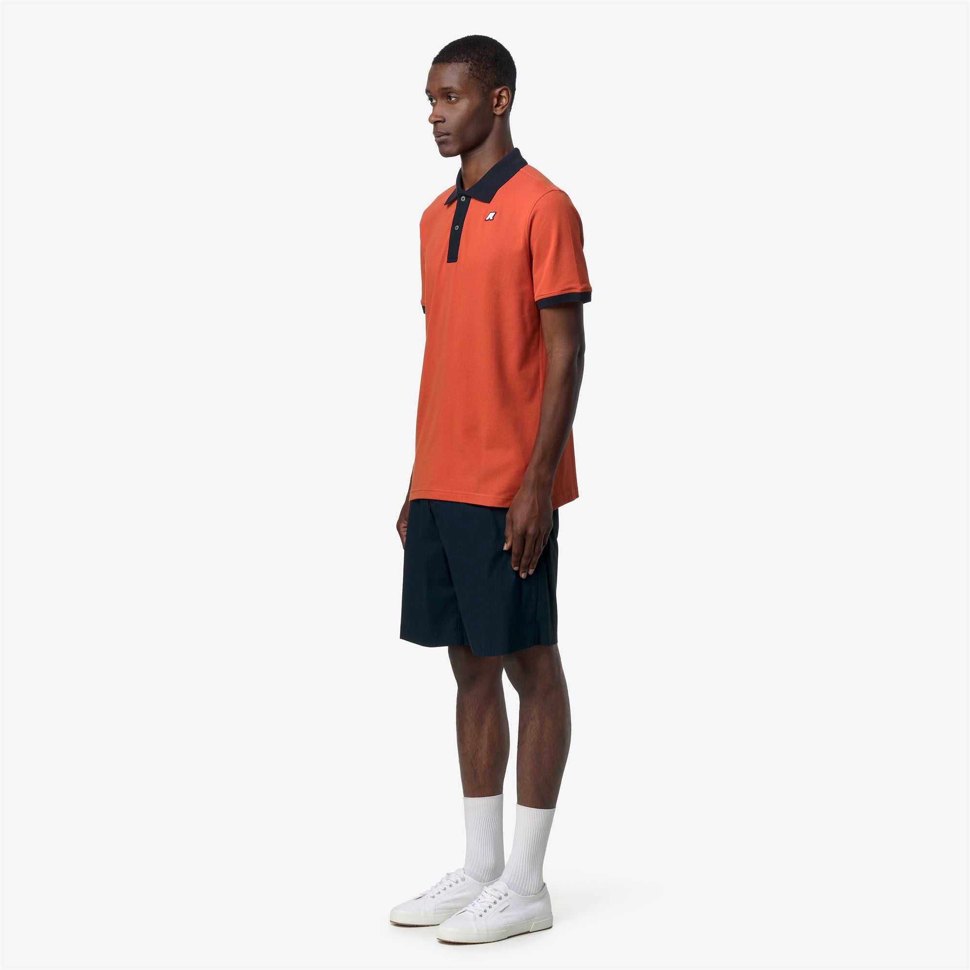 k-way-vic-vormir-piqu-polo-homme-orange-brownish-blue-depth image 2