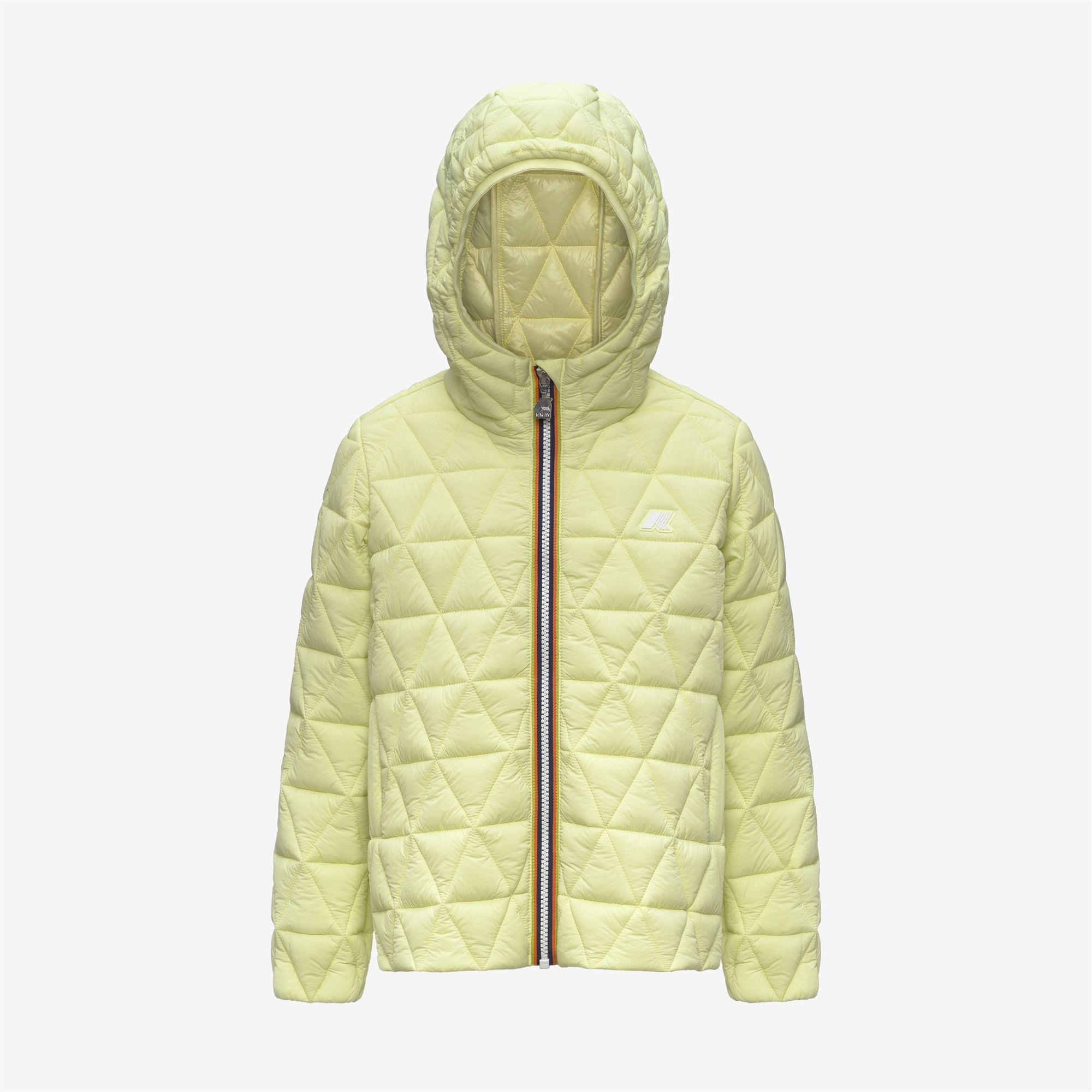 k-way-p-madlaine-diamond-quilted-warm-veste-court-fille-yellow-lime image 5