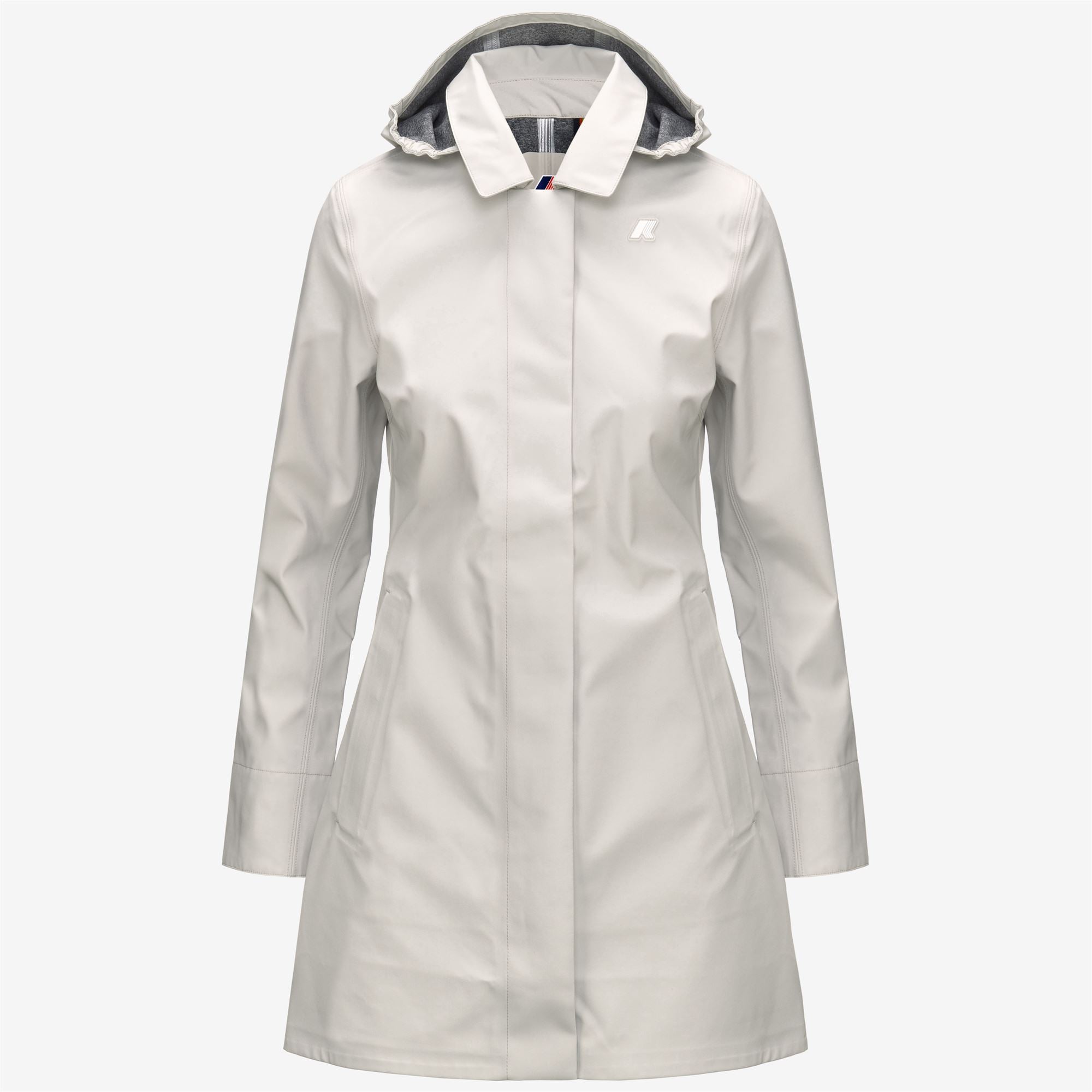 k-way-mathy-bonded-jersey-veste-mi-longue-type-trench-femme-beige-lt image 5